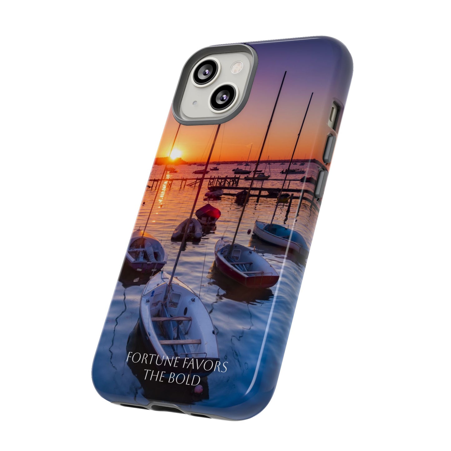 Fortune Favors the Bold: Sunset Sail Phone Case for iPhone, Samsung Galaxy and Google Pixel devices