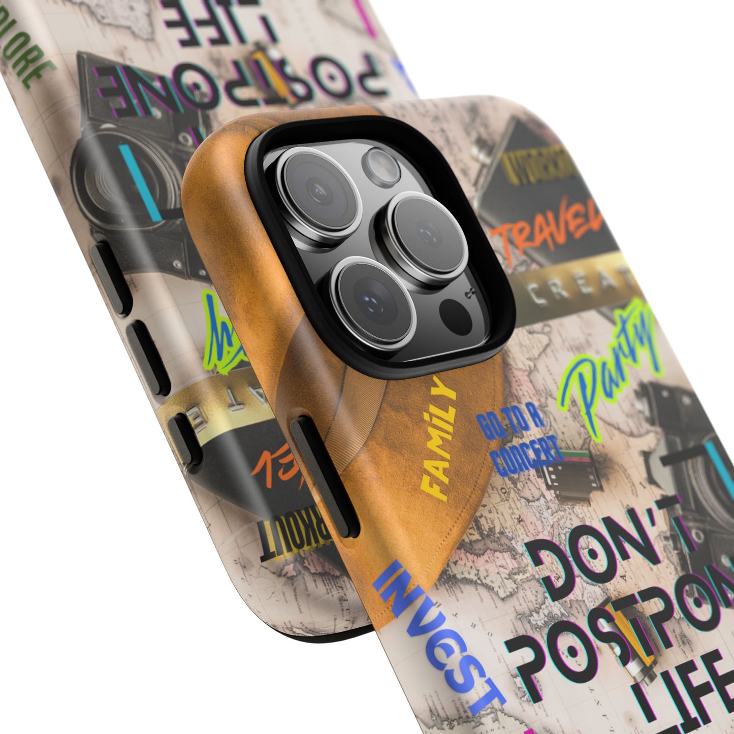Don't Postpone Life: Motivational phone case for iPhone, Samsung Galaxy and Google Pixel devices