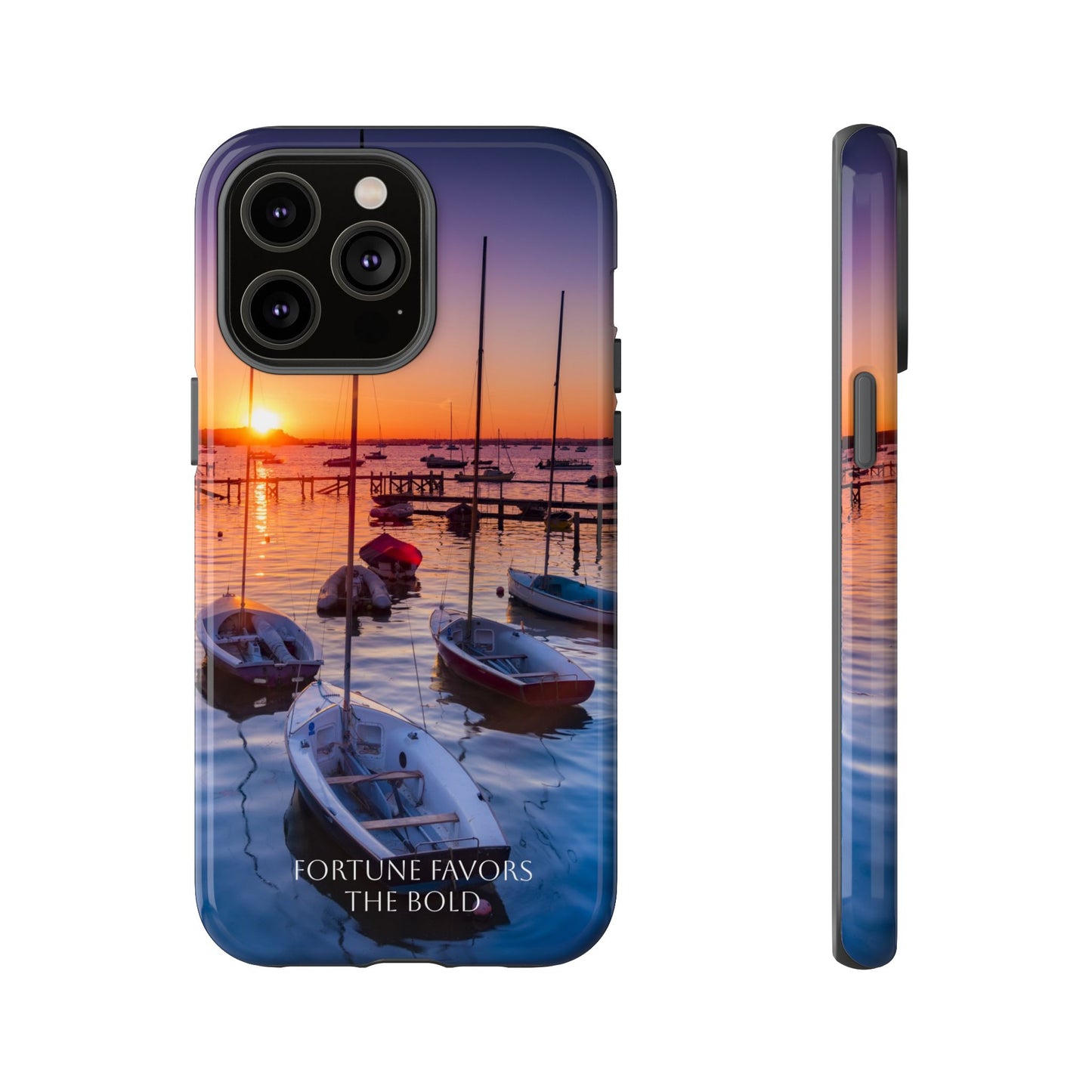 Fortune Favors the Bold: Sunset Sail Phone Case for iPhone, Samsung Galaxy and Google Pixel devices