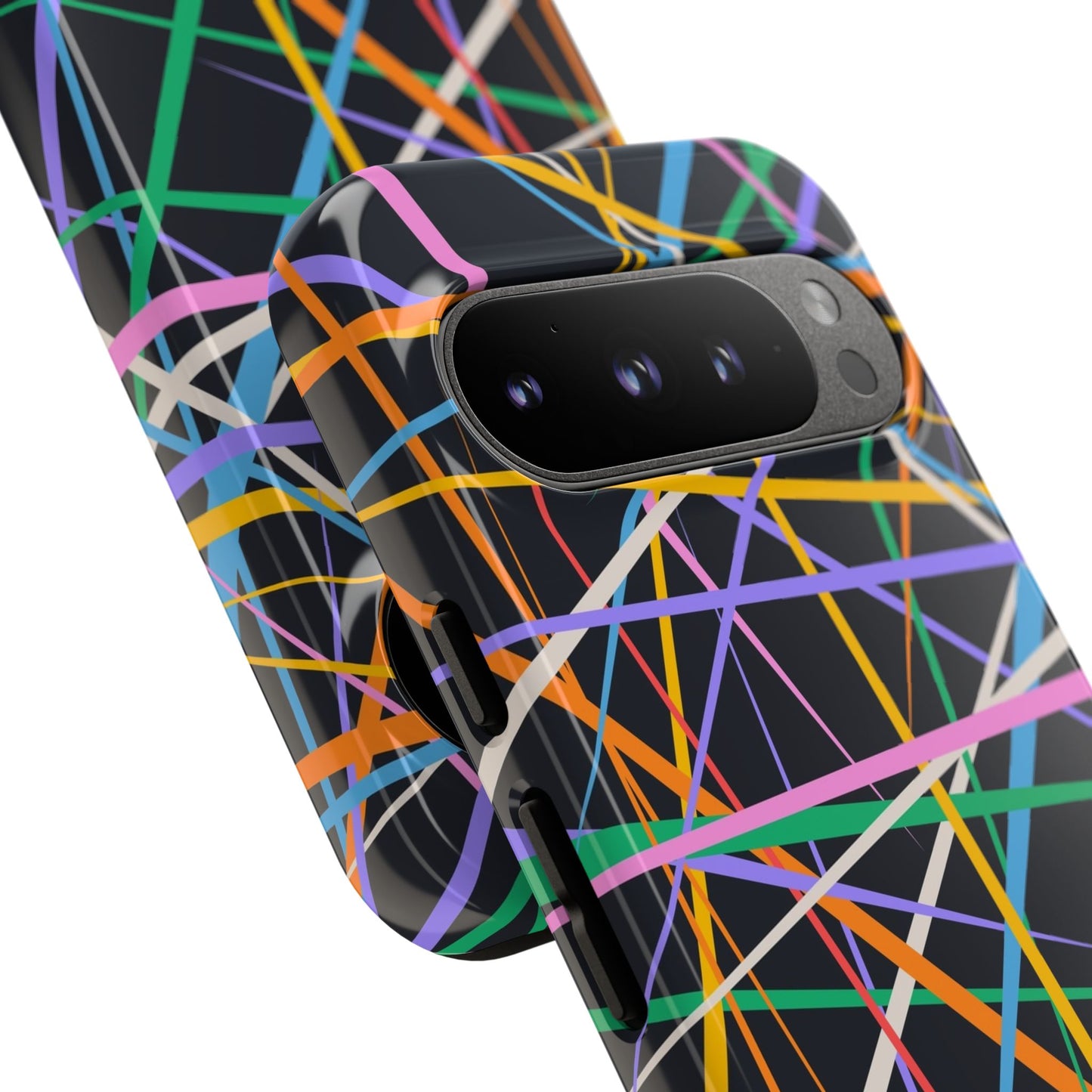 Spectrum Grid: Abstract, Intersecting Line Patterns Phone Case for iPhone, Samsung and Google Pixel devices