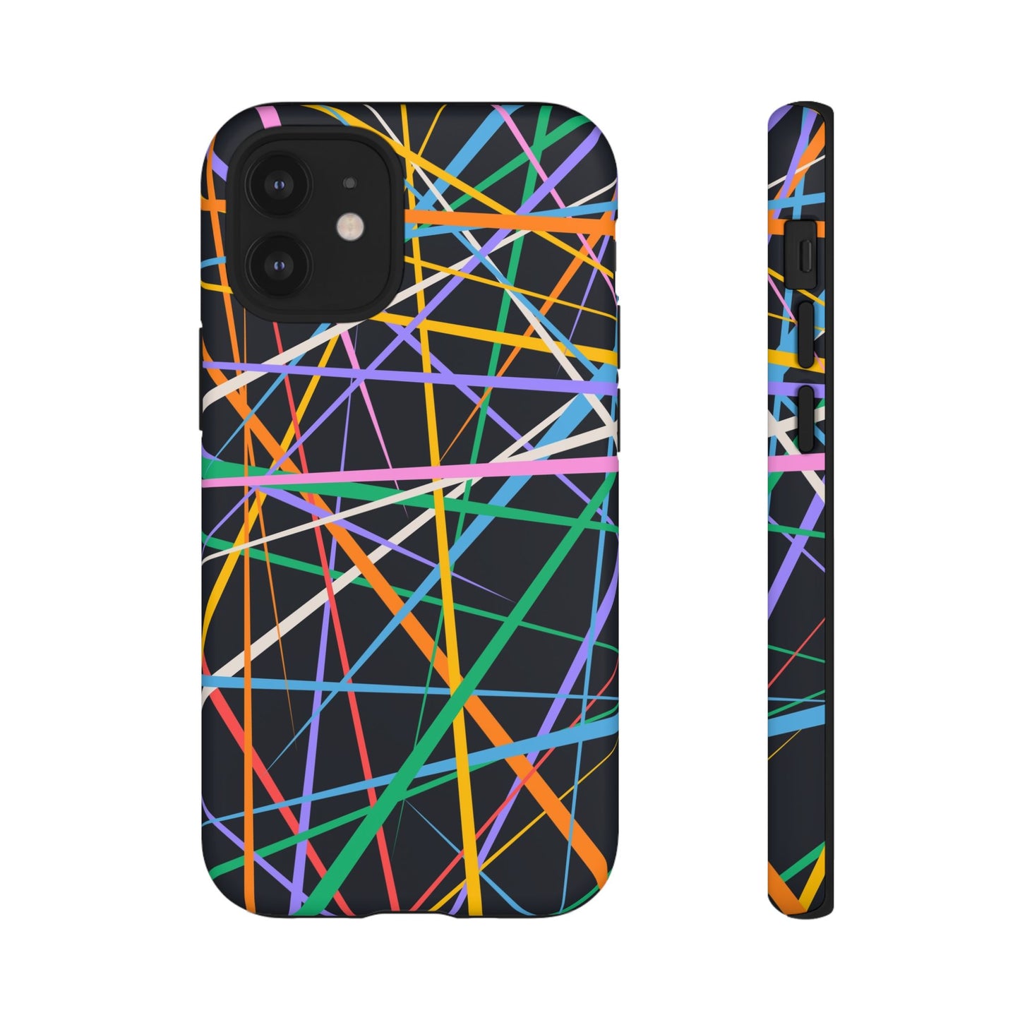 Spectrum Grid: Abstract, Intersecting Line Patterns Phone Case for iPhone, Samsung and Google Pixel devices