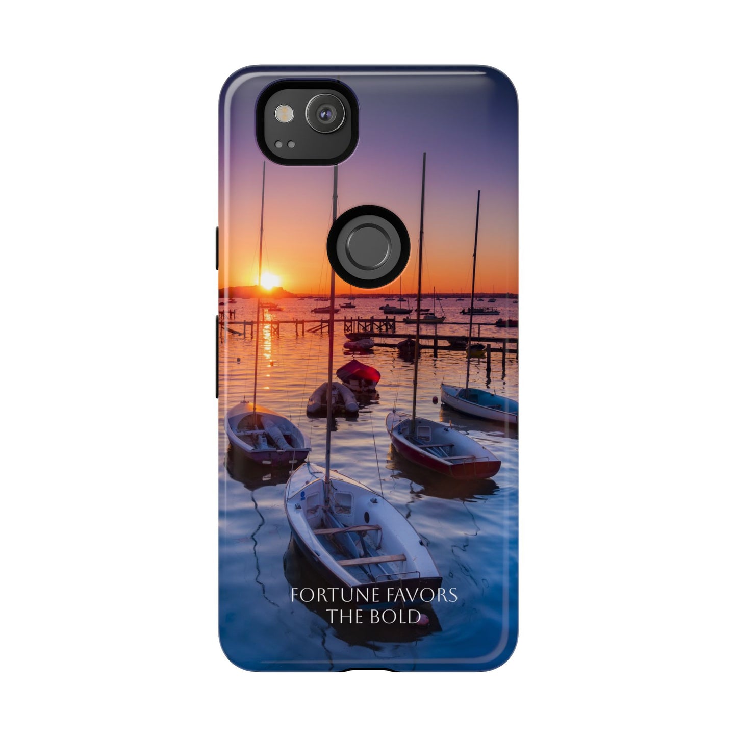 Fortune Favors the Bold: Sunset Sail Phone Case for iPhone, Samsung Galaxy and Google Pixel devices