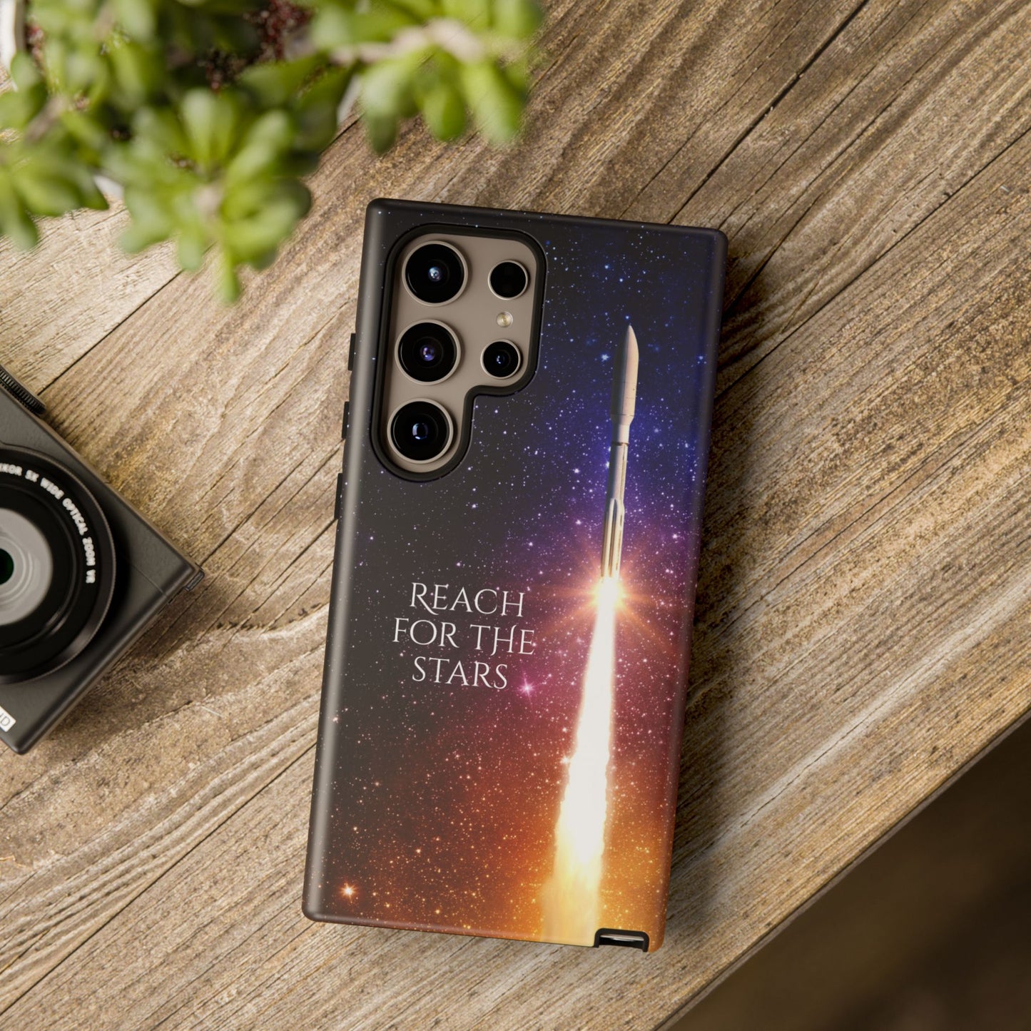 Reach for the stars: rocket illustrated phone case for iPhone, Samsung Galaxy and Pixel devices