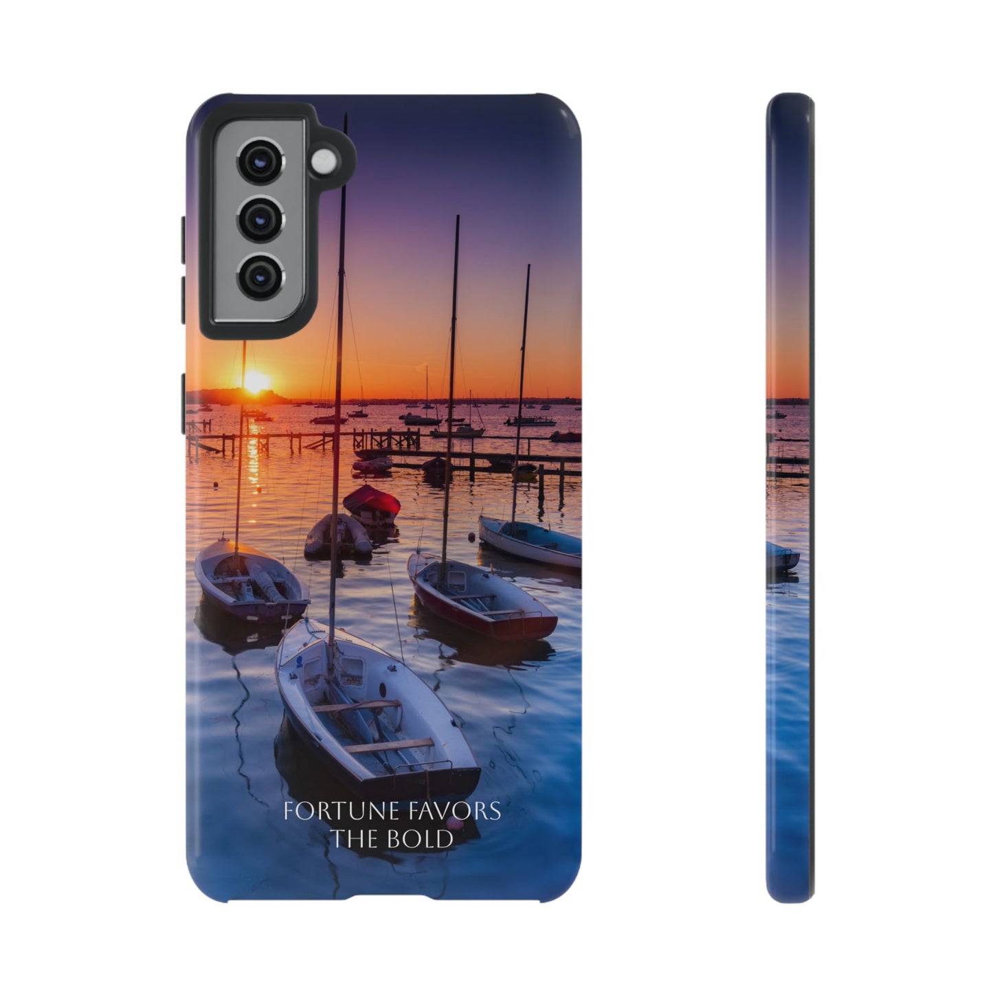 Fortune Favors the Bold: Sunset Sail Phone Case for iPhone, Samsung Galaxy and Google Pixel devices