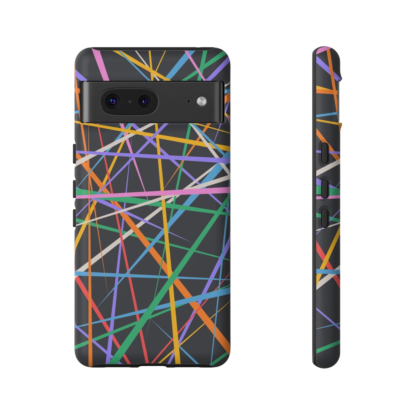 Spectrum Grid: Abstract, Intersecting Line Patterns Phone Case for iPhone, Samsung and Google Pixel devices