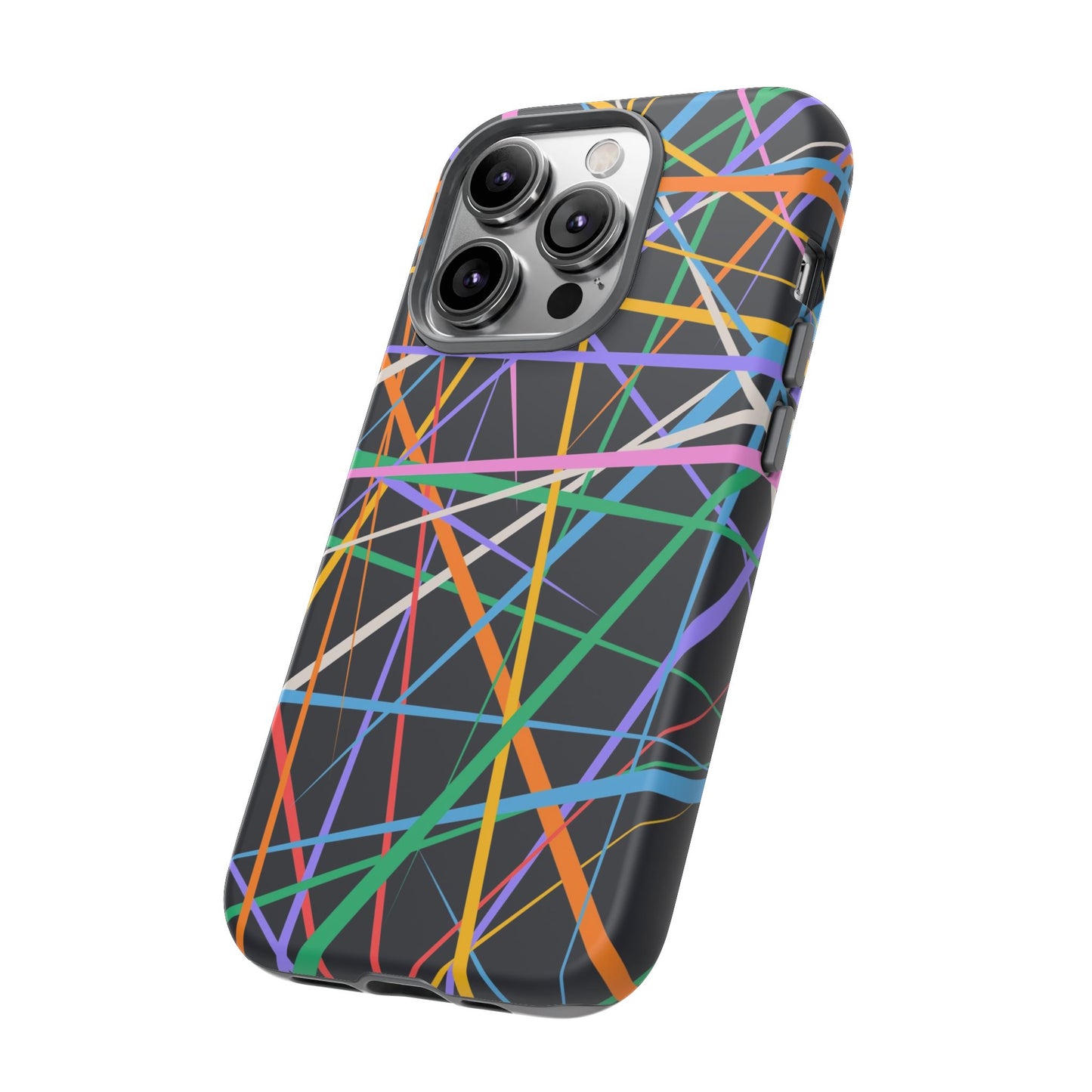 Spectrum Grid: Abstract, Intersecting Line Patterns Phone Case for iPhone, Samsung and Google Pixel devices