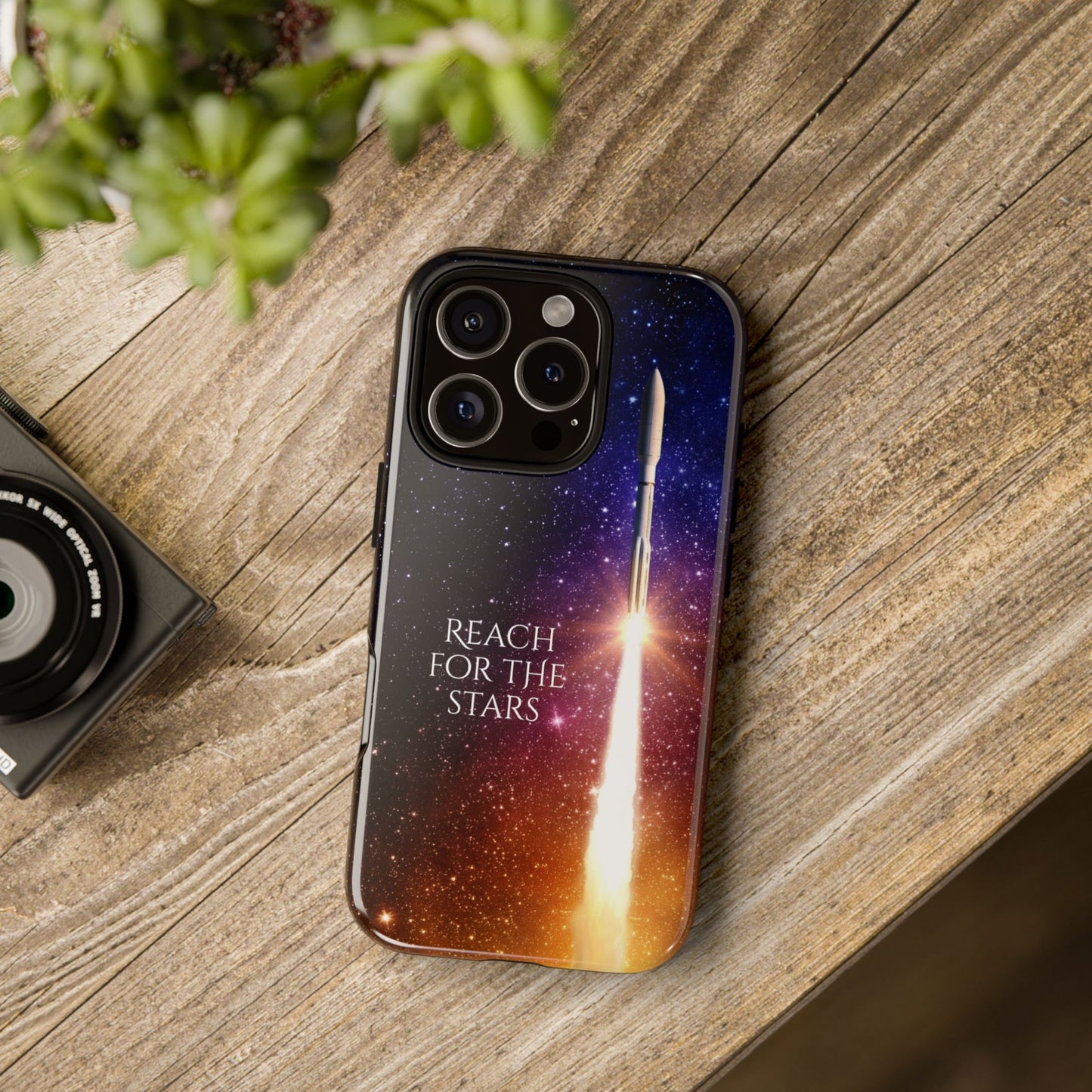 Reach for the stars: rocket illustrated phone case for iPhone, Samsung Galaxy and Pixel devices