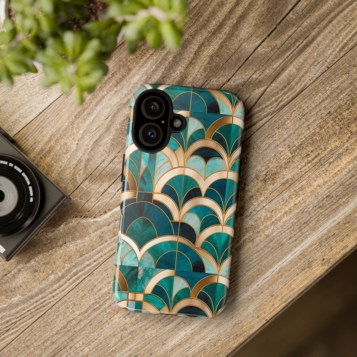 Elegant Green: Tough Case for Apple iPhone, Samsung Galaxy and Google Pixel