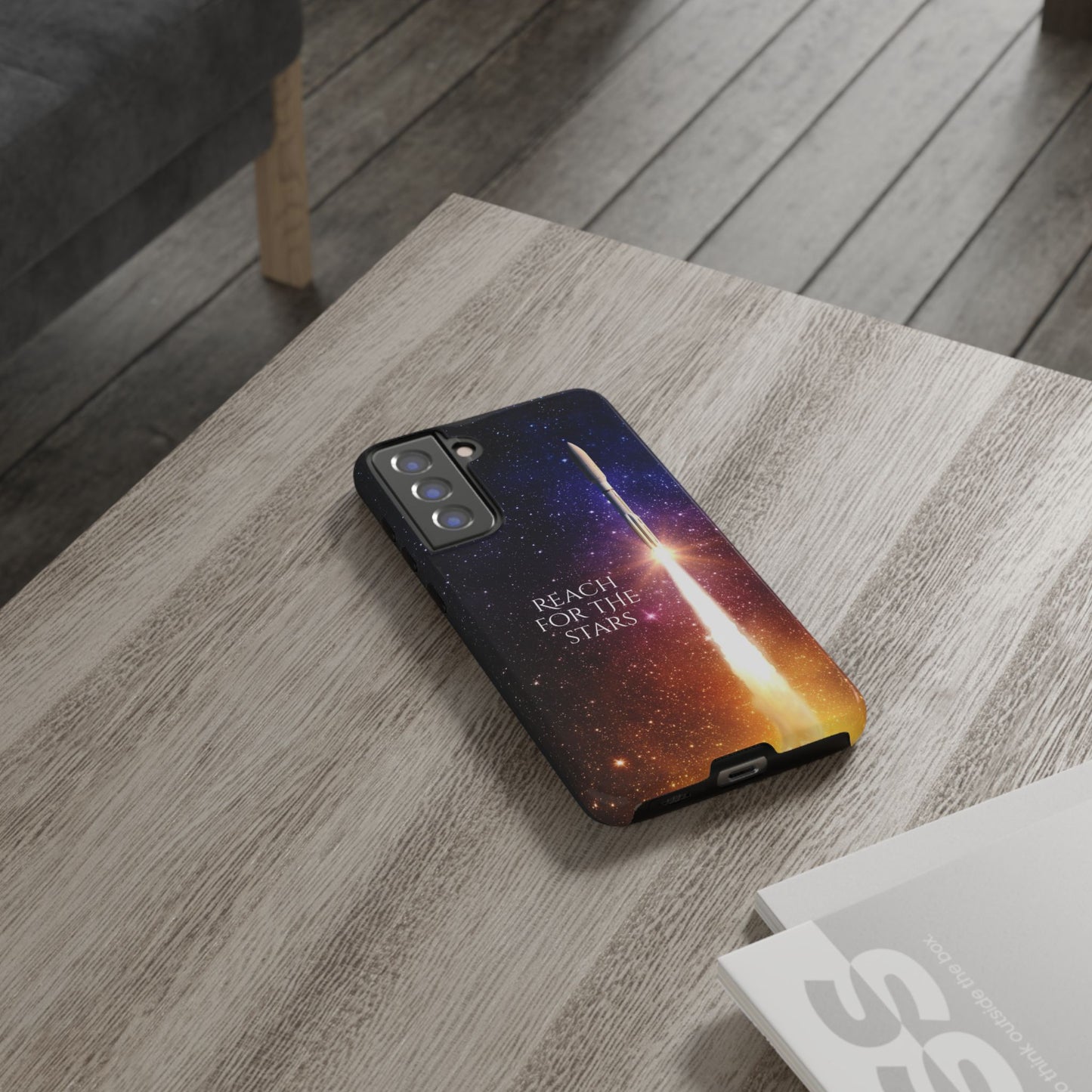 Reach for the stars: rocket illustrated phone case for iPhone, Samsung Galaxy and Pixel devices