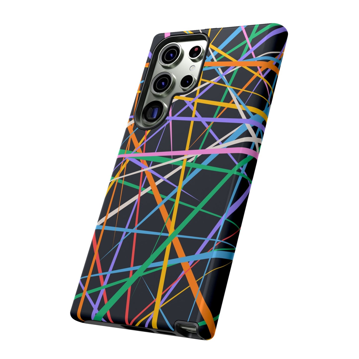 Spectrum Grid: Abstract, Intersecting Line Patterns Phone Case for iPhone, Samsung and Google Pixel devices