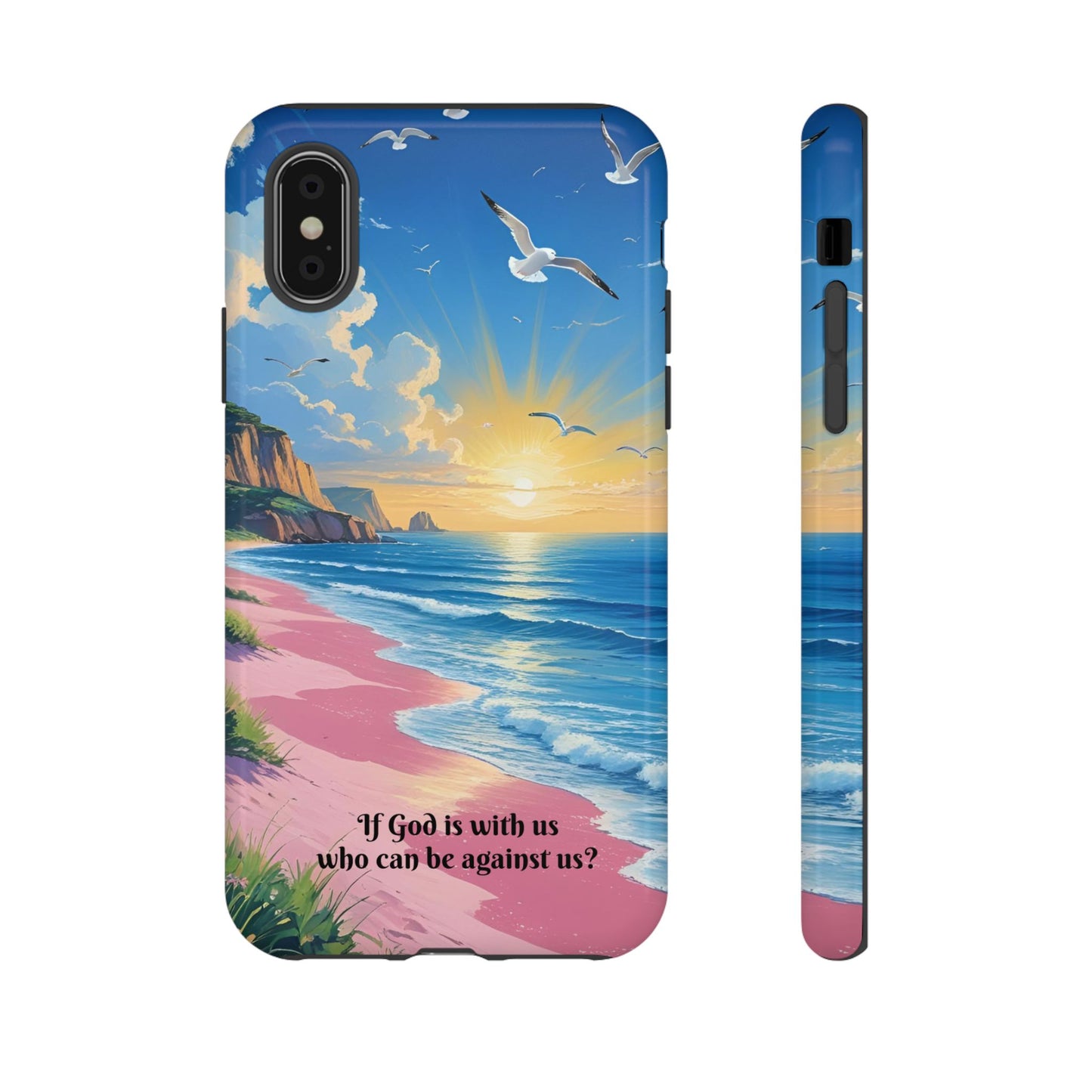 "If God is with us, who can be against us?": Inspiring phone case for iPhone, Samsung Galaxy and Google Pixel devices