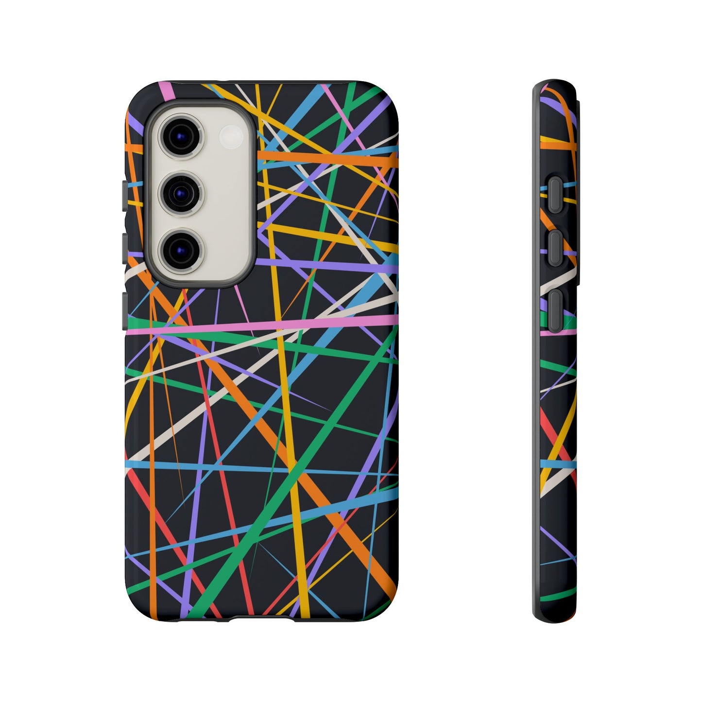 Spectrum Grid: Abstract, Intersecting Line Patterns Phone Case for iPhone, Samsung and Google Pixel devices