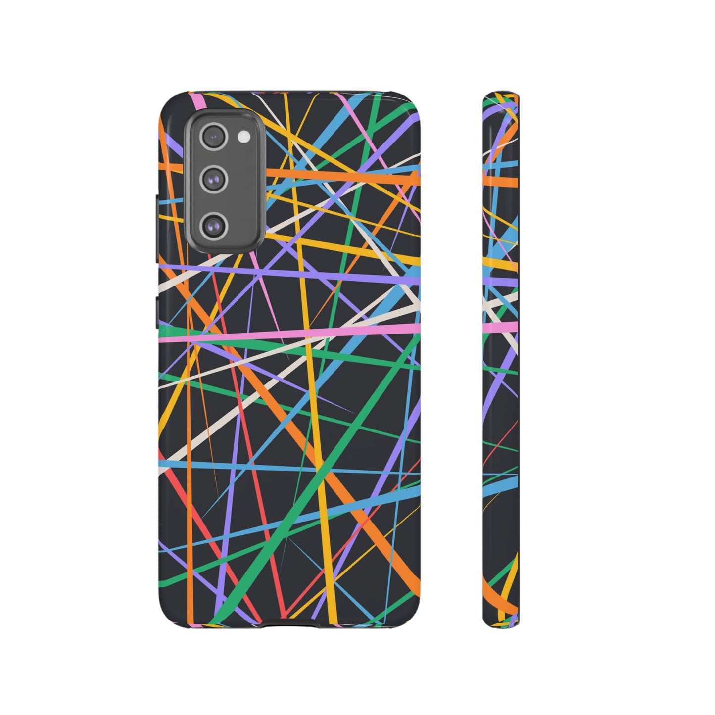 Spectrum Grid: Abstract, Intersecting Line Patterns Phone Case for iPhone, Samsung and Google Pixel devices