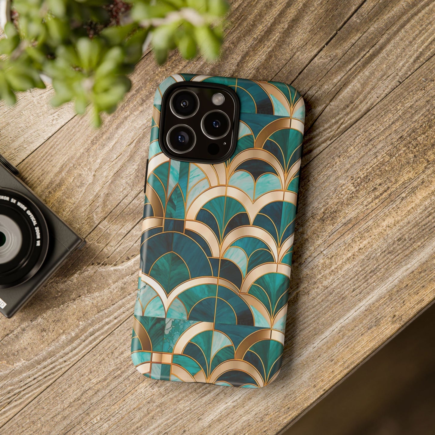 Elegant Green: Tough Case for Apple iPhone, Samsung Galaxy and Google Pixel