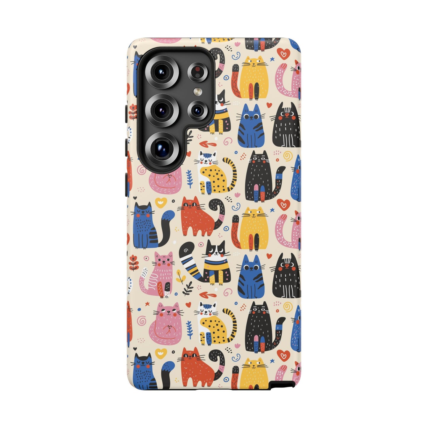 Cat Doodles Phone Case: Playful Cat-Inspired Tough Case for iPhone, Samsung Galaxy and Google Pixel devices