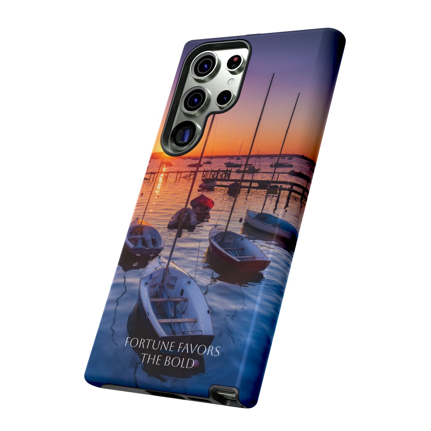 Fortune Favors the Bold: Sunset Sail Phone Case for iPhone, Samsung Galaxy and Google Pixel devices