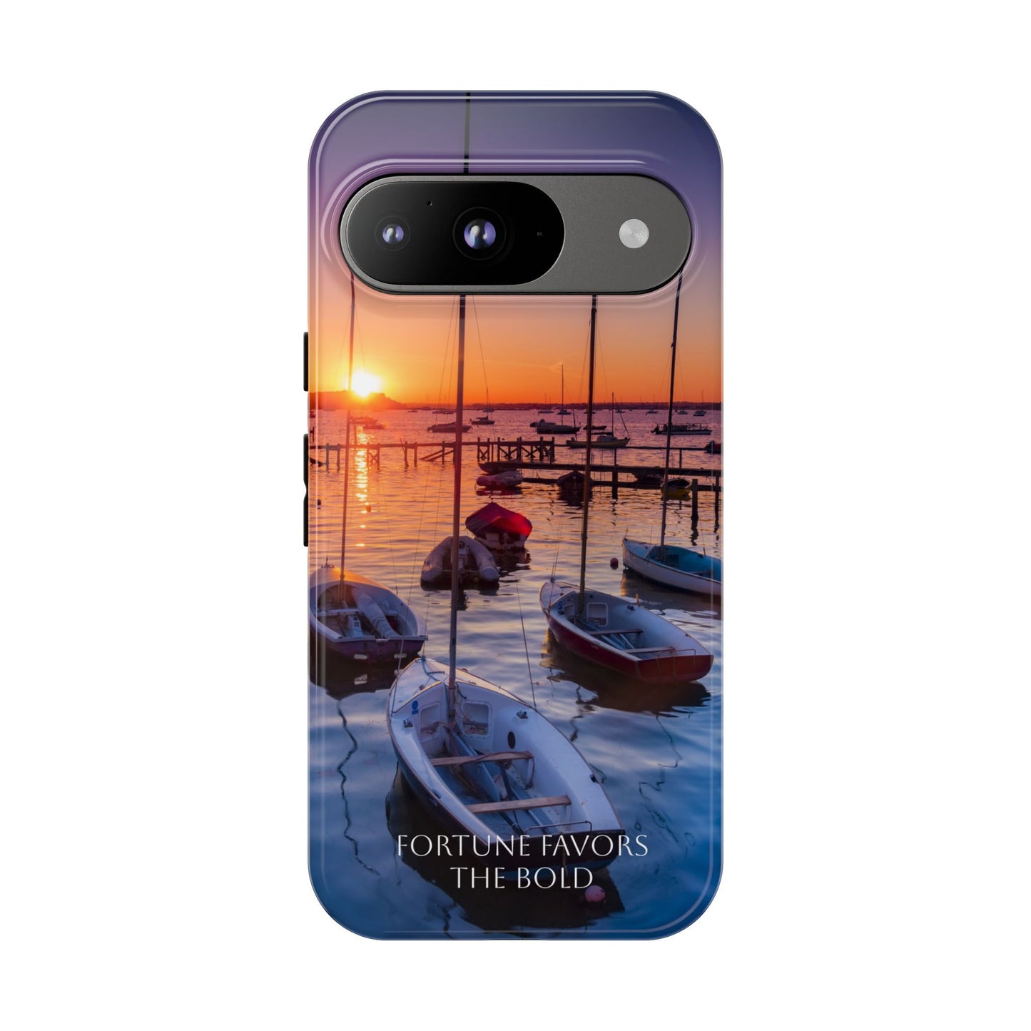 Fortune Favors the Bold: Sunset Sail Phone Case for iPhone, Samsung Galaxy and Google Pixel devices