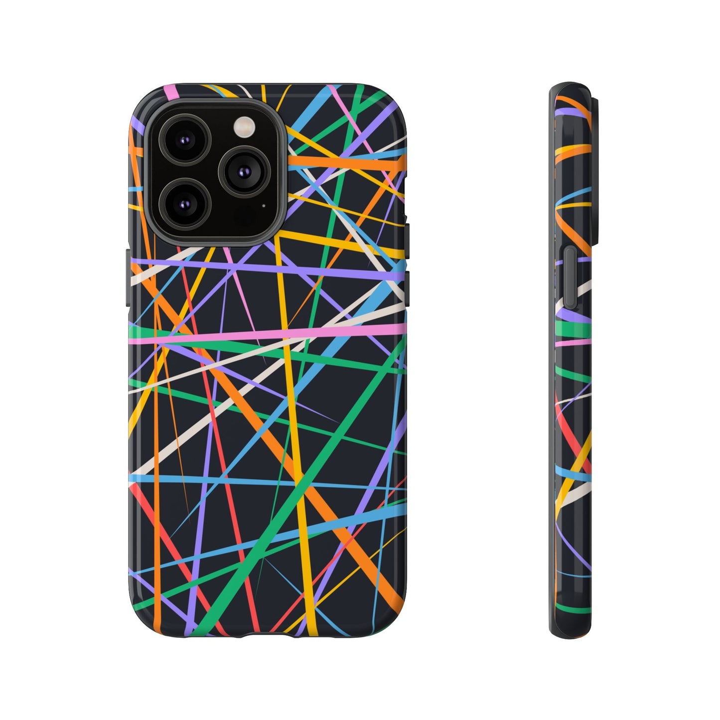 Spectrum Grid: Abstract, Intersecting Line Patterns Phone Case for iPhone, Samsung and Google Pixel devices
