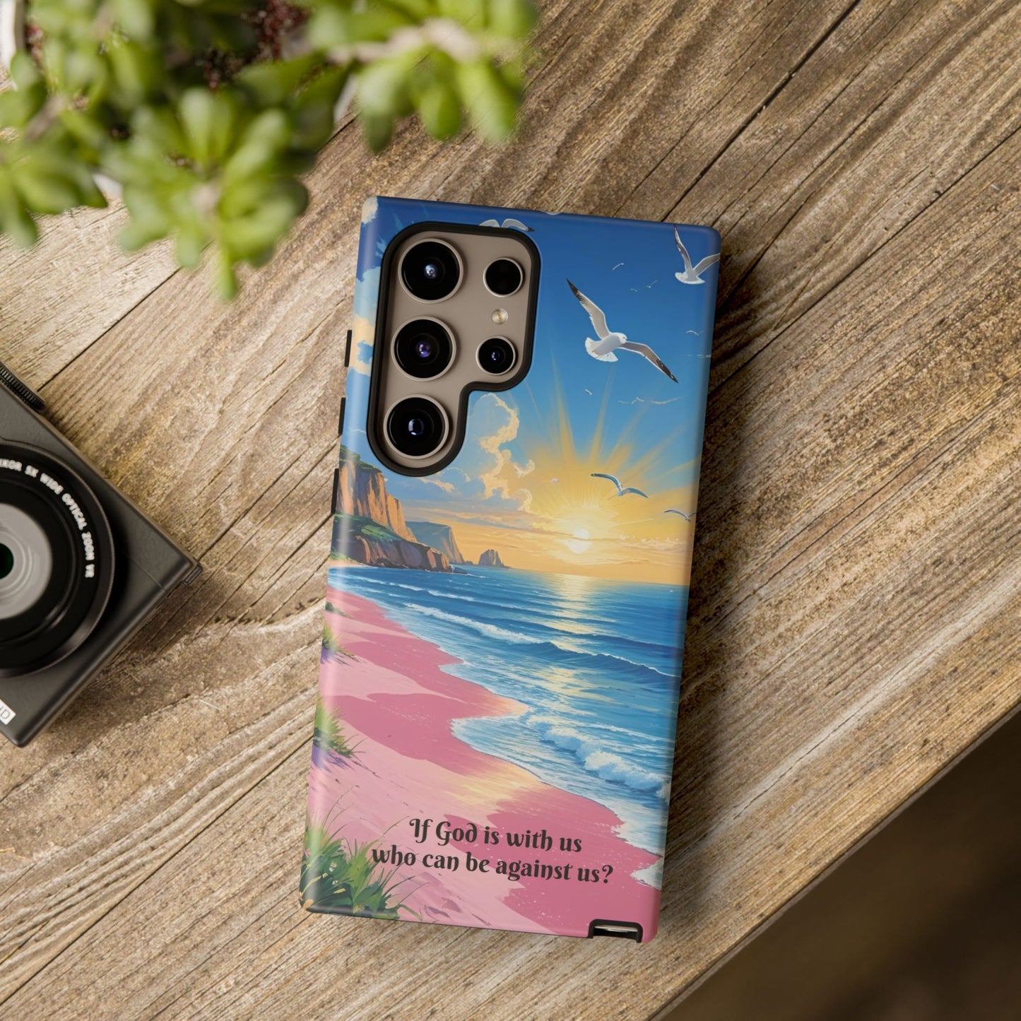 "If God is with us, who can be against us?": Inspiring phone case for iPhone, Samsung Galaxy and Google Pixel devices