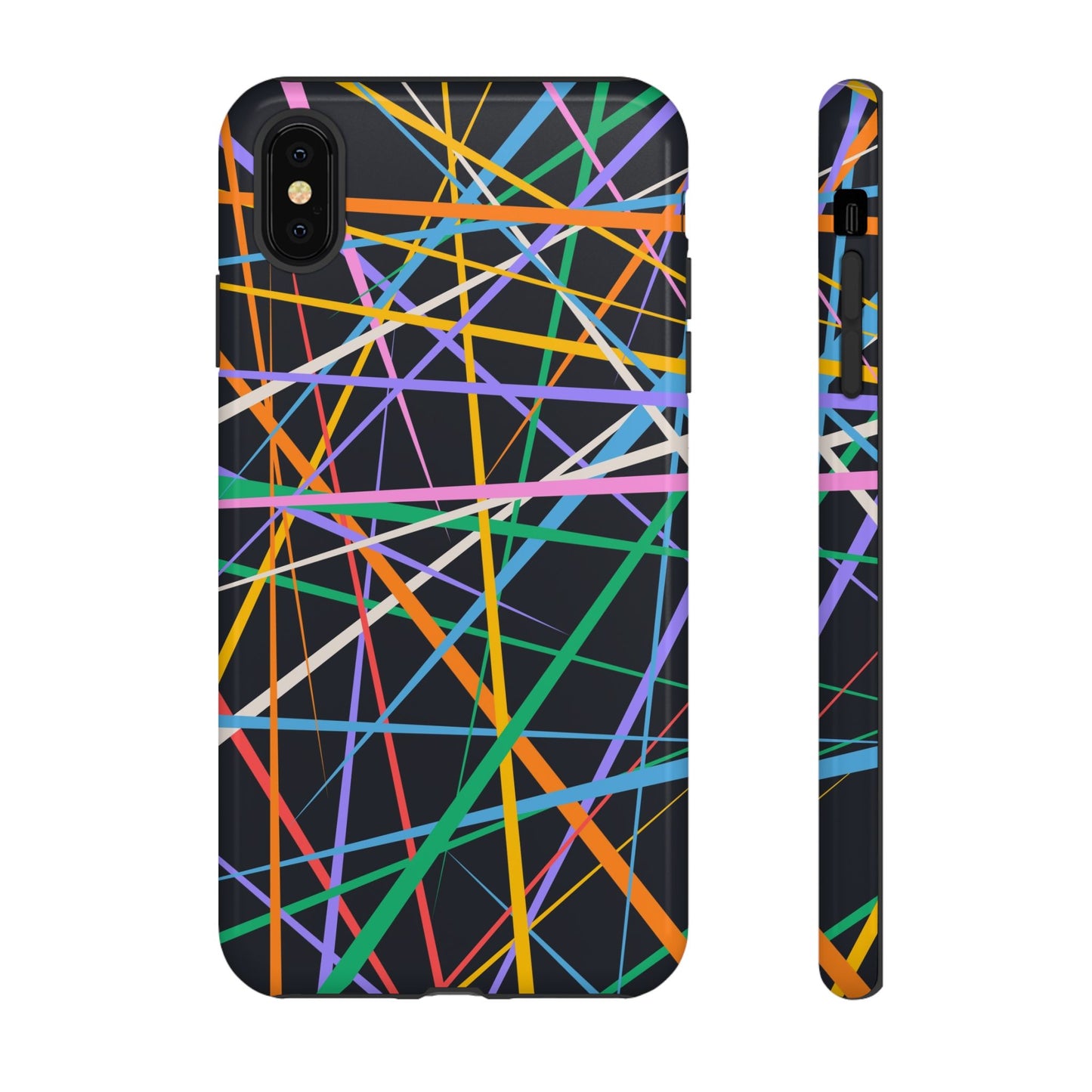 Spectrum Grid: Abstract, Intersecting Line Patterns Phone Case for iPhone, Samsung and Google Pixel devices