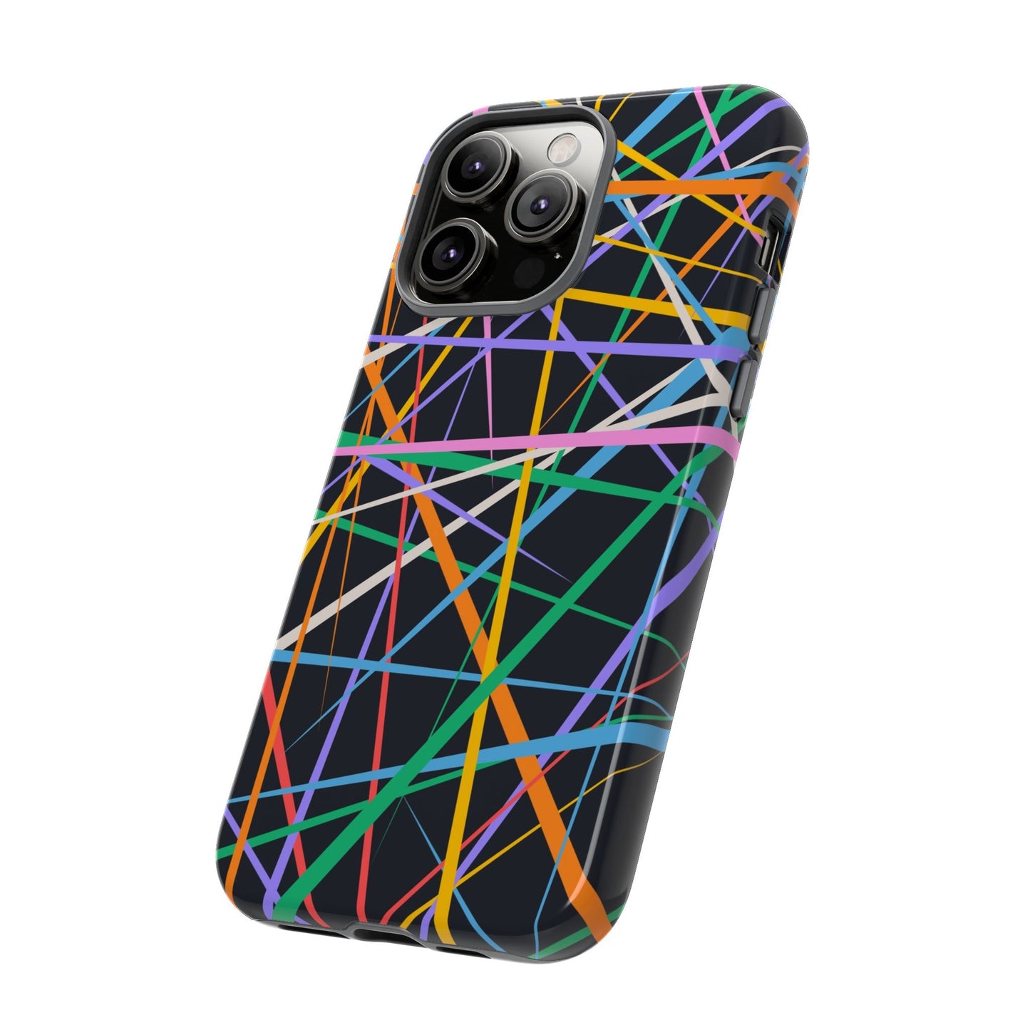Spectrum Grid: Abstract, Intersecting Line Patterns Phone Case for iPhone, Samsung and Google Pixel devices