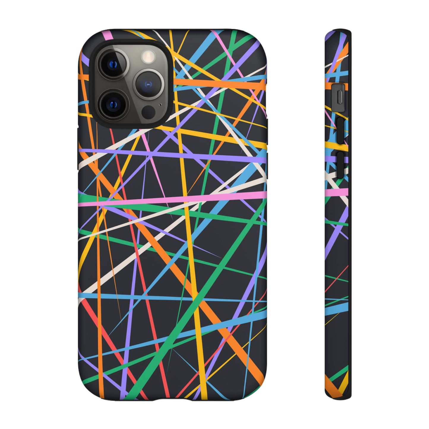 Spectrum Grid: Abstract, Intersecting Line Patterns Phone Case for iPhone, Samsung and Google Pixel devices