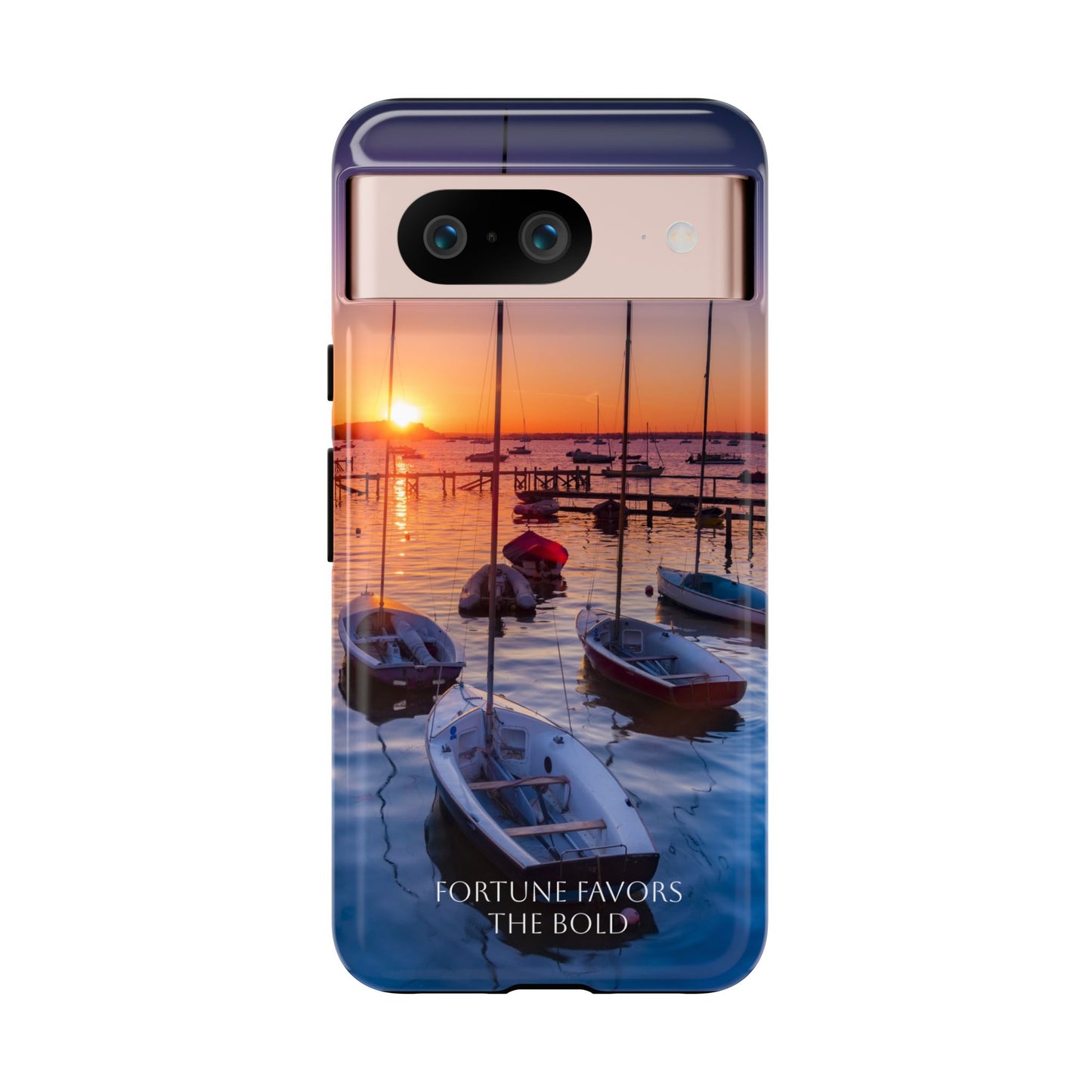 Fortune Favors the Bold: Sunset Sail Phone Case for iPhone, Samsung Galaxy and Google Pixel devices