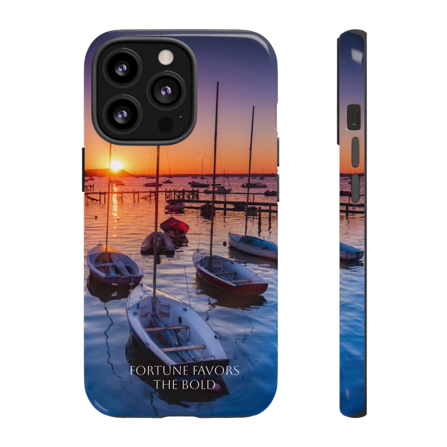 Fortune Favors the Bold: Sunset Sail Phone Case for iPhone, Samsung Galaxy and Google Pixel devices