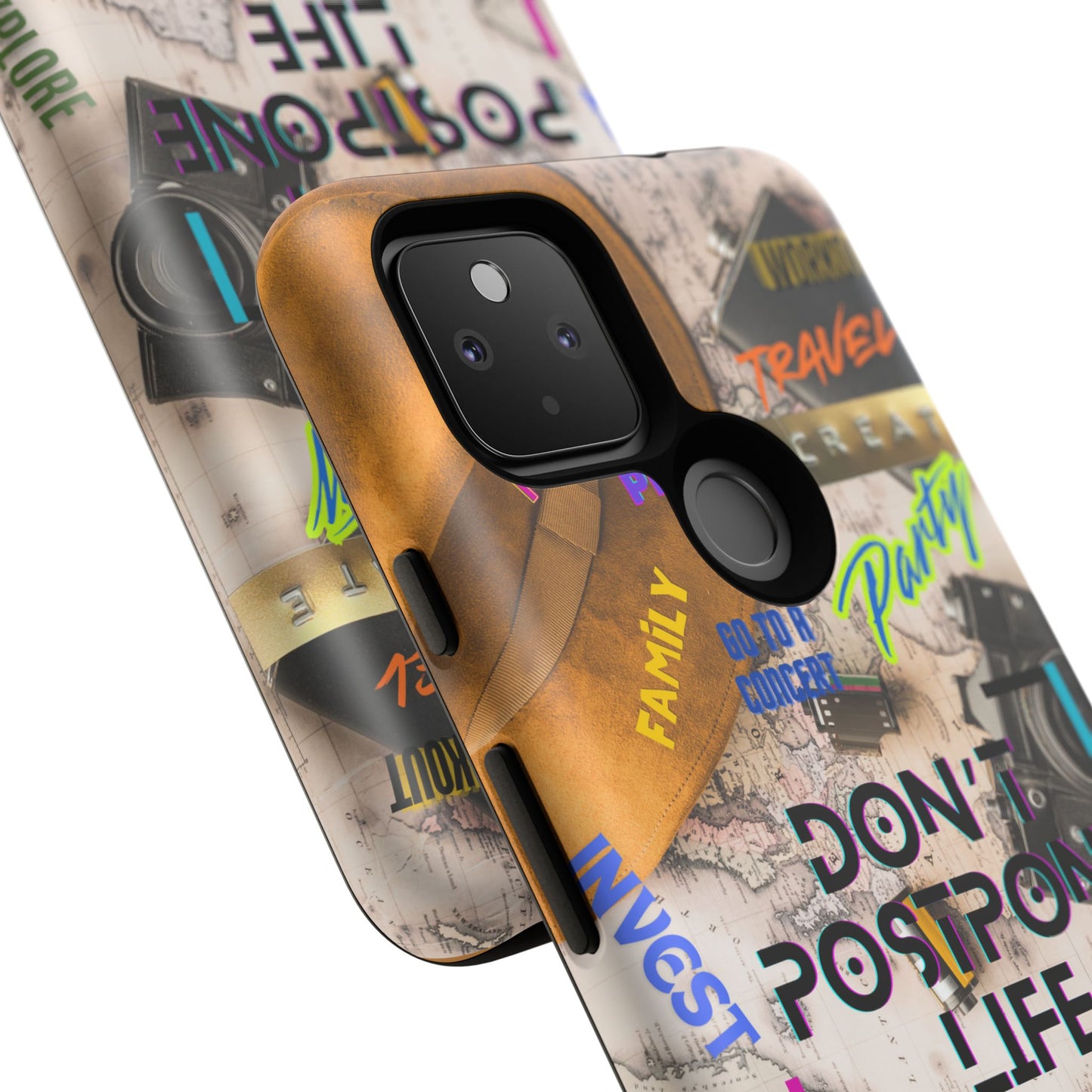 Don't Postpone Life: Motivational phone case for iPhone, Samsung Galaxy and Google Pixel devices