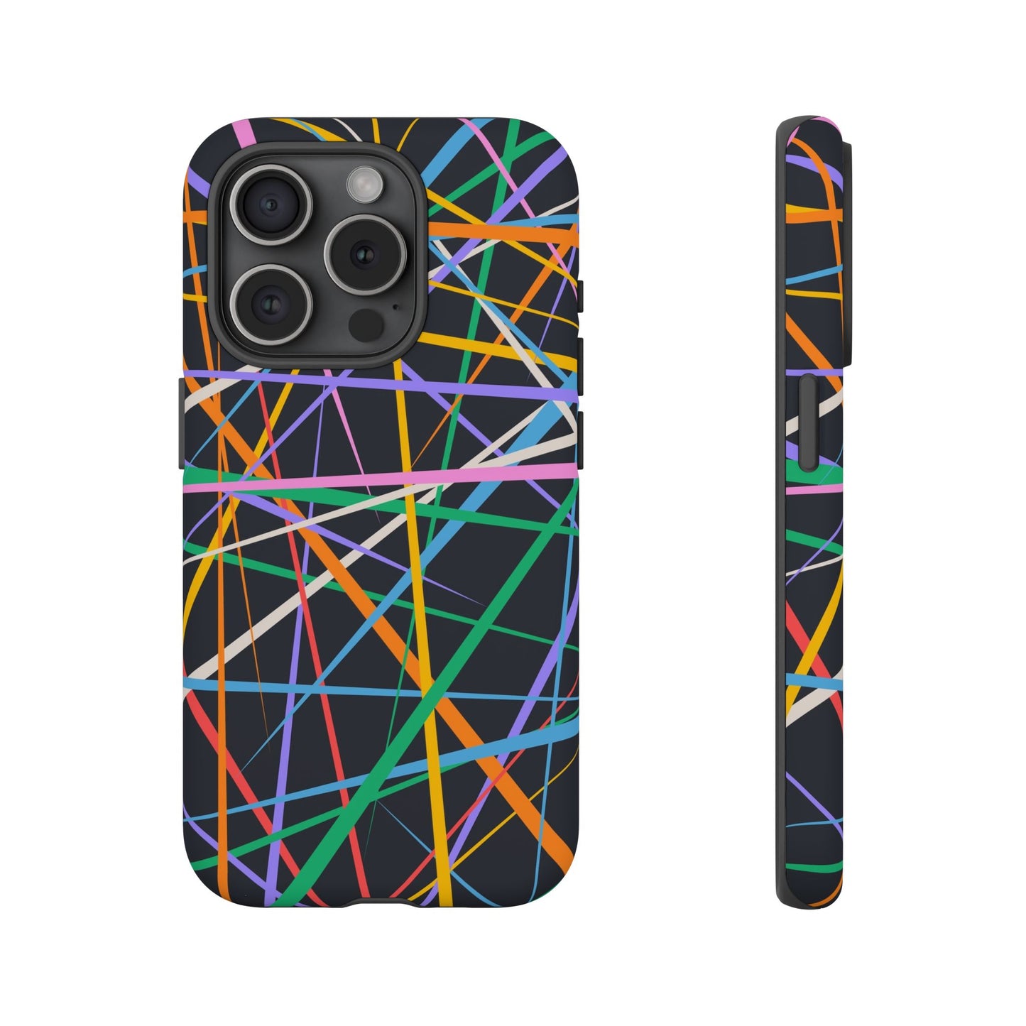 Spectrum Grid: Abstract, Intersecting Line Patterns Phone Case for iPhone, Samsung and Google Pixel devices