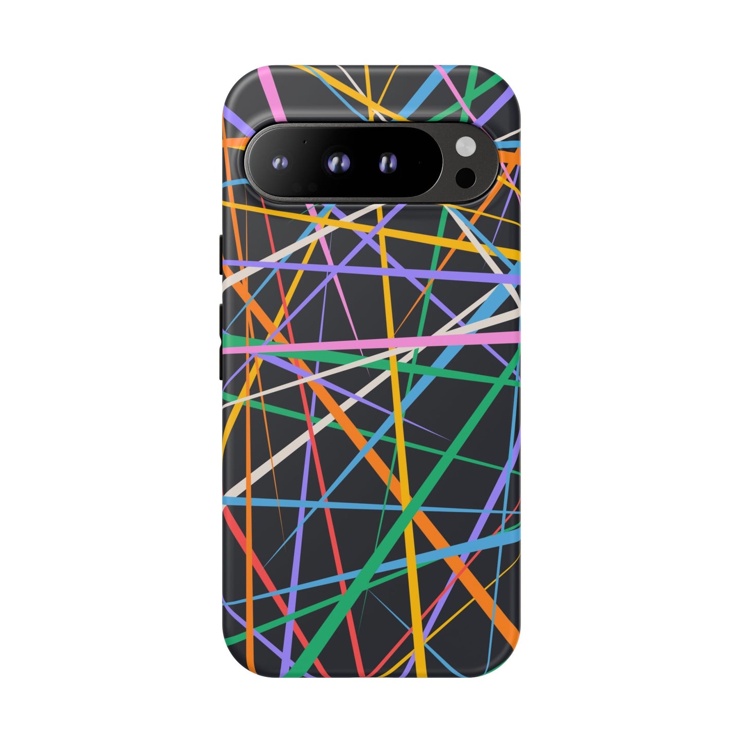 Spectrum Grid: Abstract, Intersecting Line Patterns Phone Case for iPhone, Samsung and Google Pixel devices
