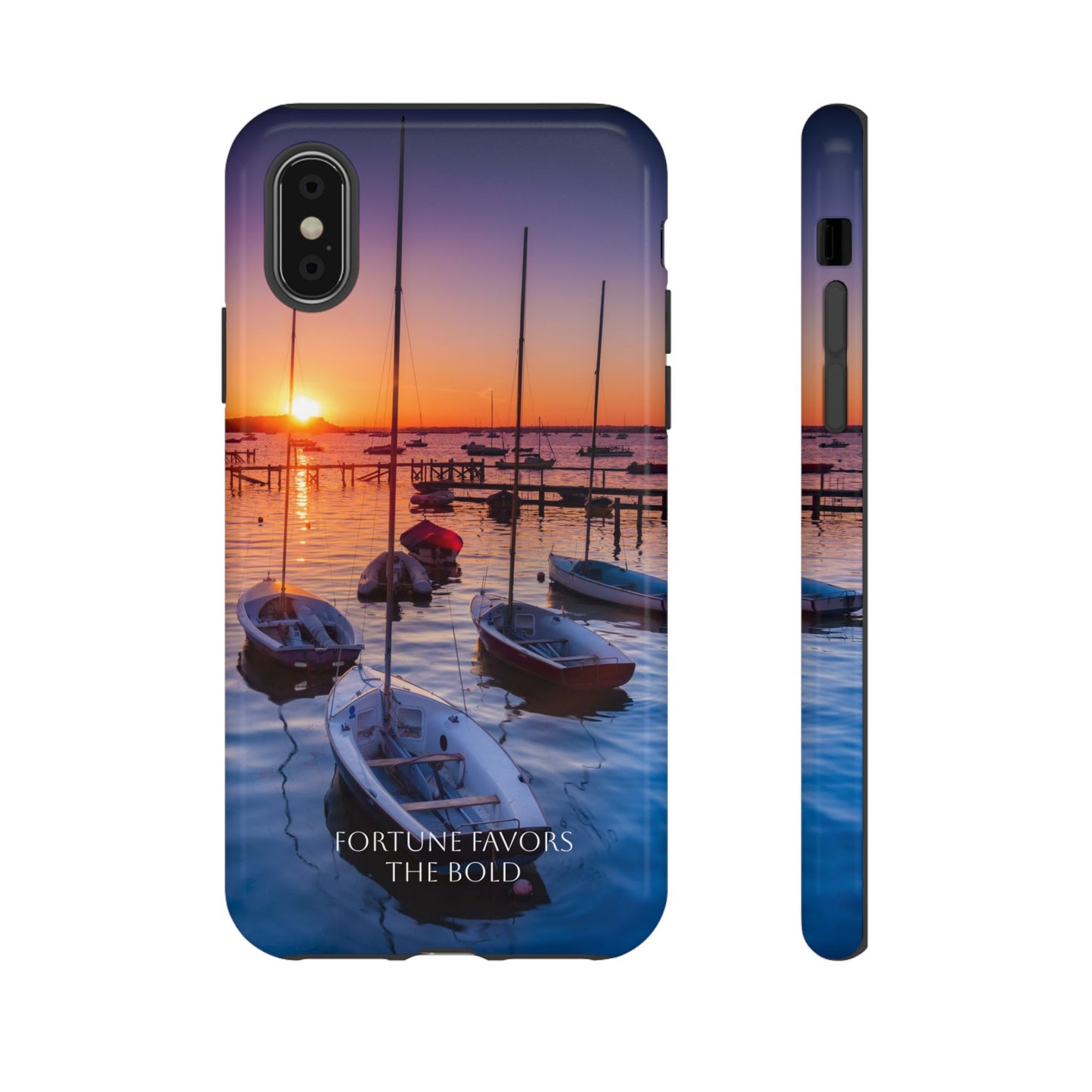 Fortune Favors the Bold: Sunset Sail Phone Case for iPhone, Samsung Galaxy and Google Pixel devices