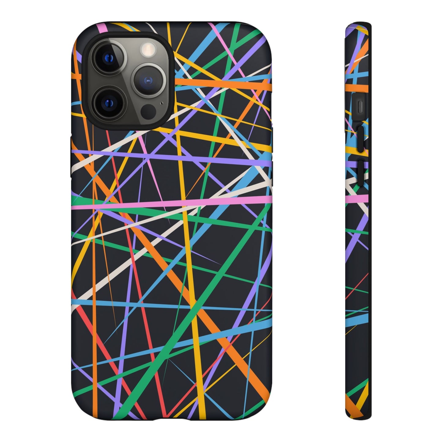 Spectrum Grid: Abstract, Intersecting Line Patterns Phone Case for iPhone, Samsung and Google Pixel devices