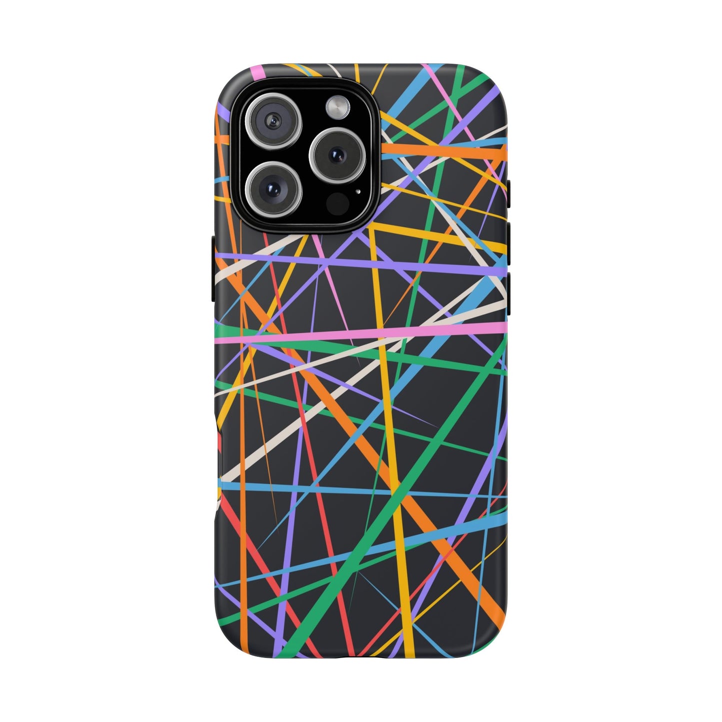 Spectrum Grid: Abstract, Intersecting Line Patterns Phone Case for iPhone, Samsung and Google Pixel devices