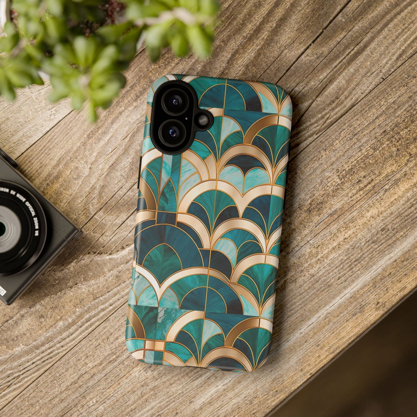 Elegant Green: Tough Case for Apple iPhone, Samsung Galaxy and Google Pixel