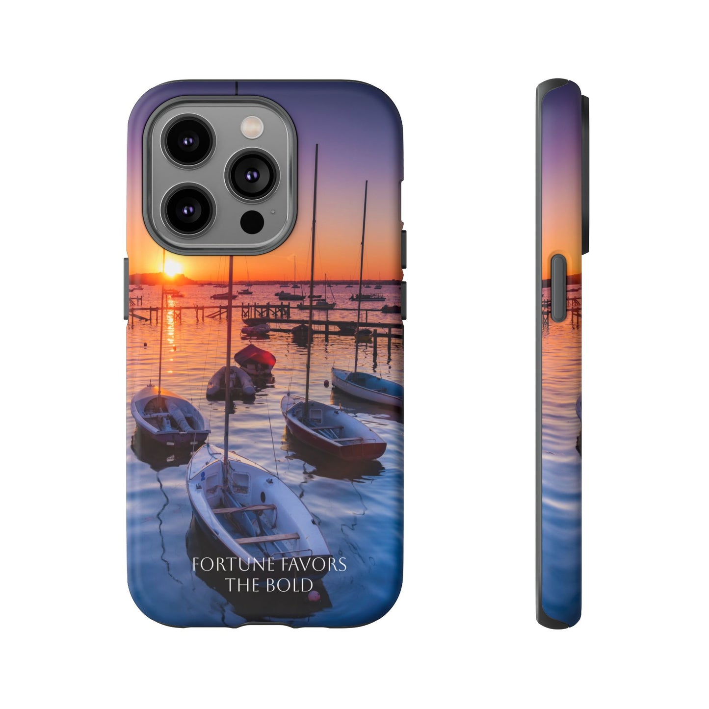 Fortune Favors the Bold: Sunset Sail Phone Case for iPhone, Samsung Galaxy and Google Pixel devices