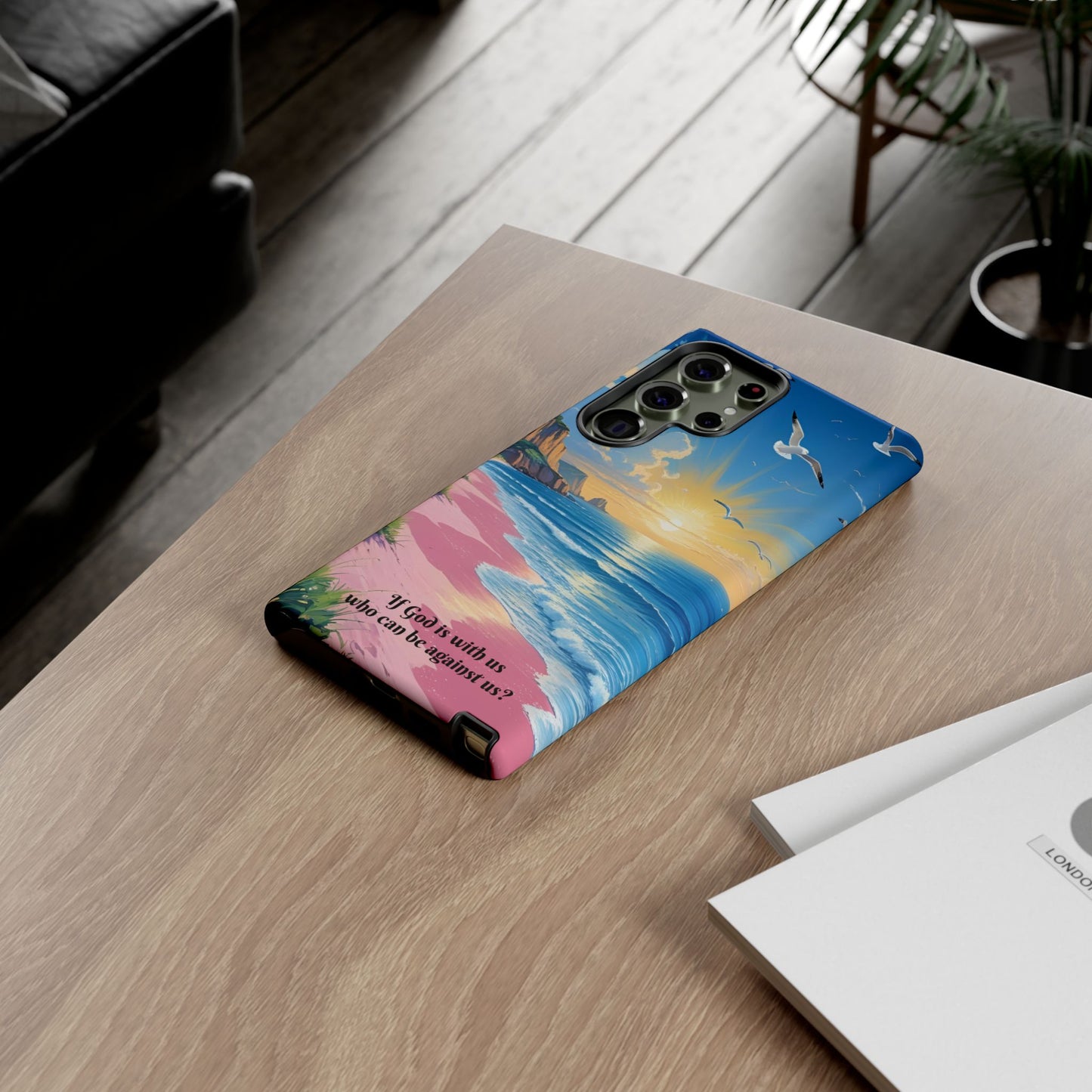 "If God is with us, who can be against us?": Inspiring phone case for iPhone, Samsung Galaxy and Google Pixel devices