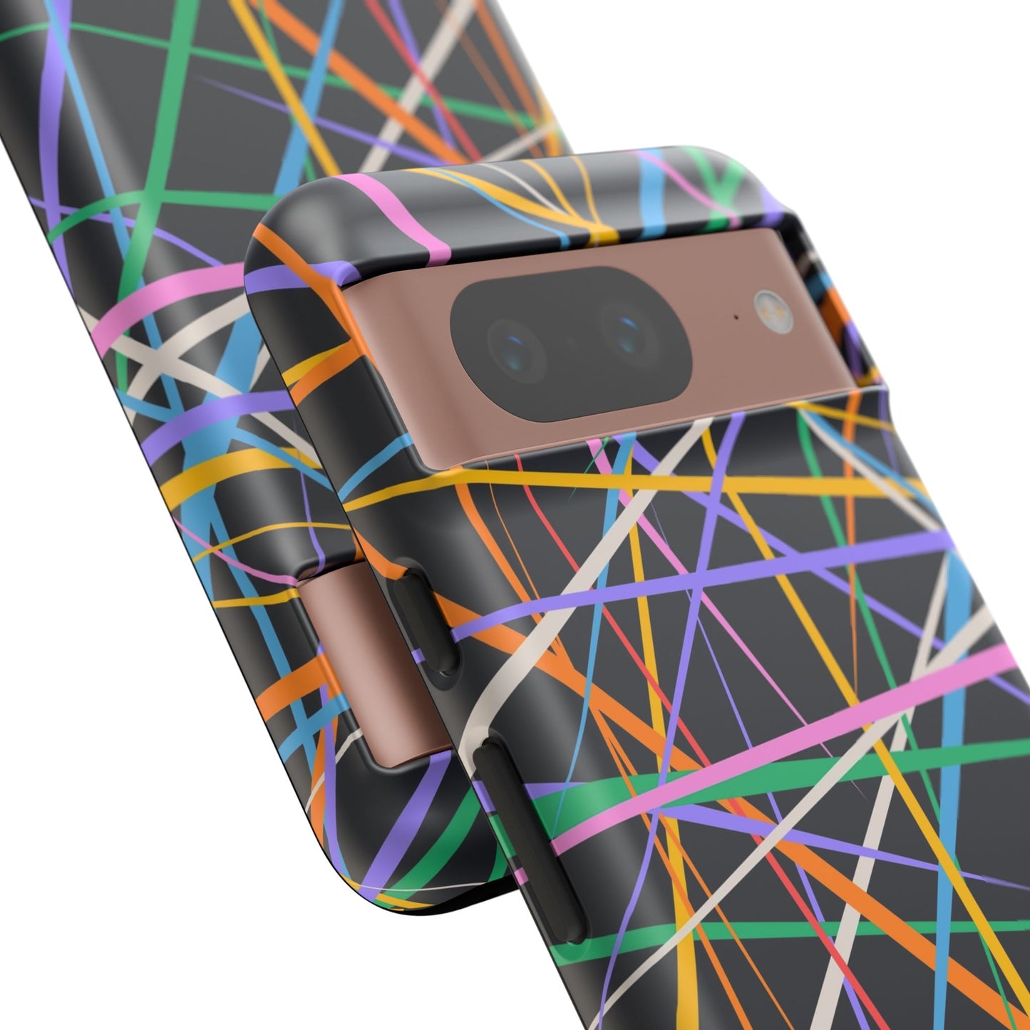 Spectrum Grid: Abstract, Intersecting Line Patterns Phone Case for iPhone, Samsung and Google Pixel devices