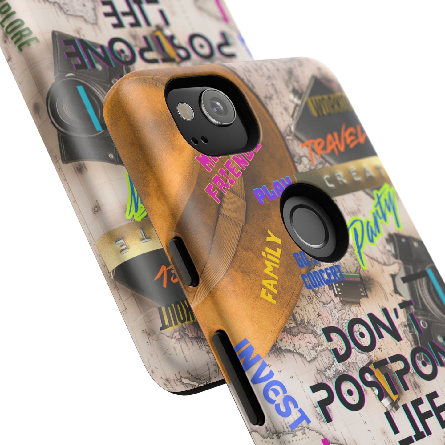 Don't Postpone Life: Motivational phone case for iPhone, Samsung Galaxy and Google Pixel devices