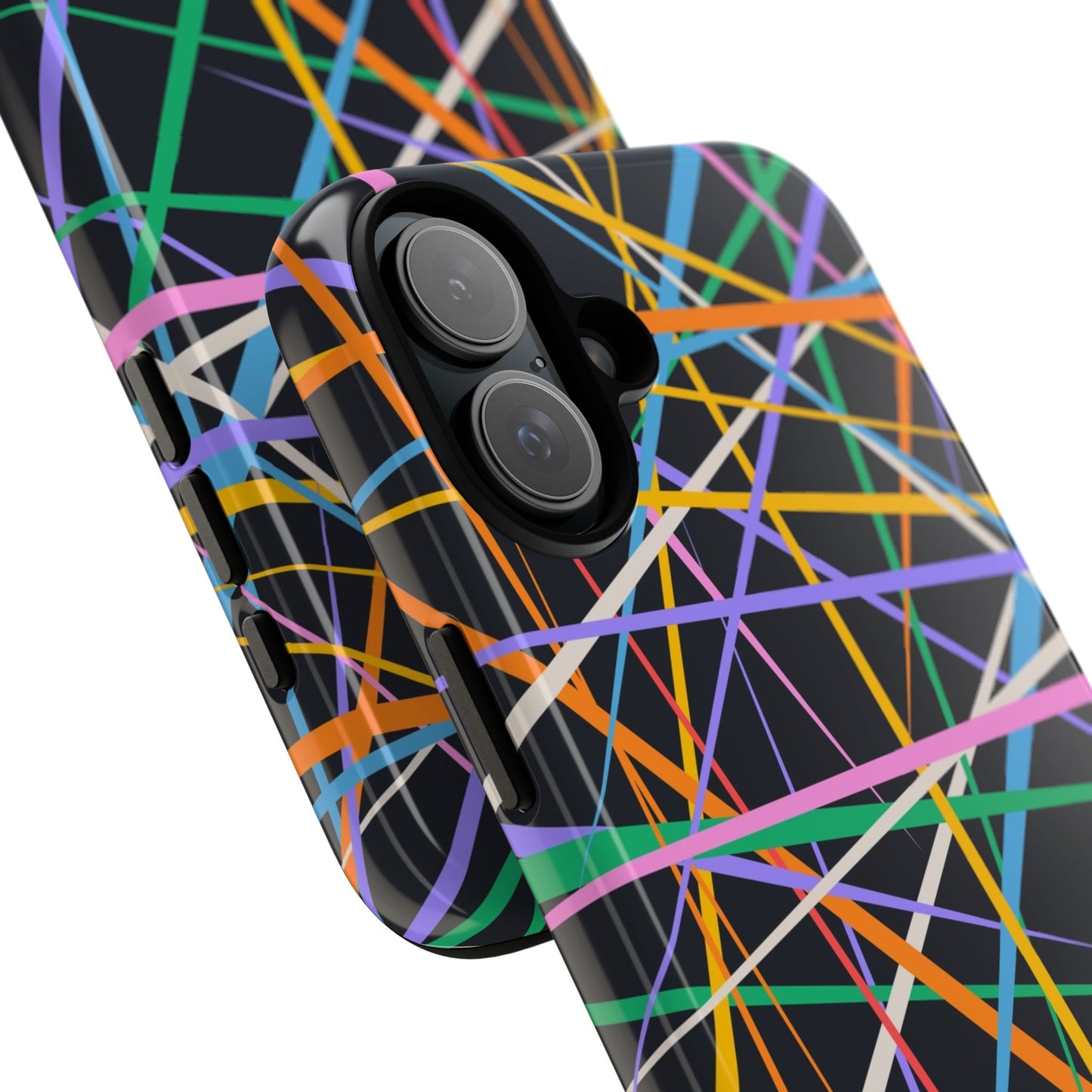 Spectrum Grid: Abstract, Intersecting Line Patterns Phone Case for iPhone, Samsung and Google Pixel devices