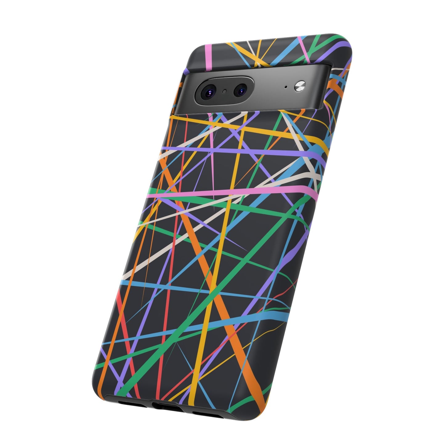 Spectrum Grid: Abstract, Intersecting Line Patterns Phone Case for iPhone, Samsung and Google Pixel devices