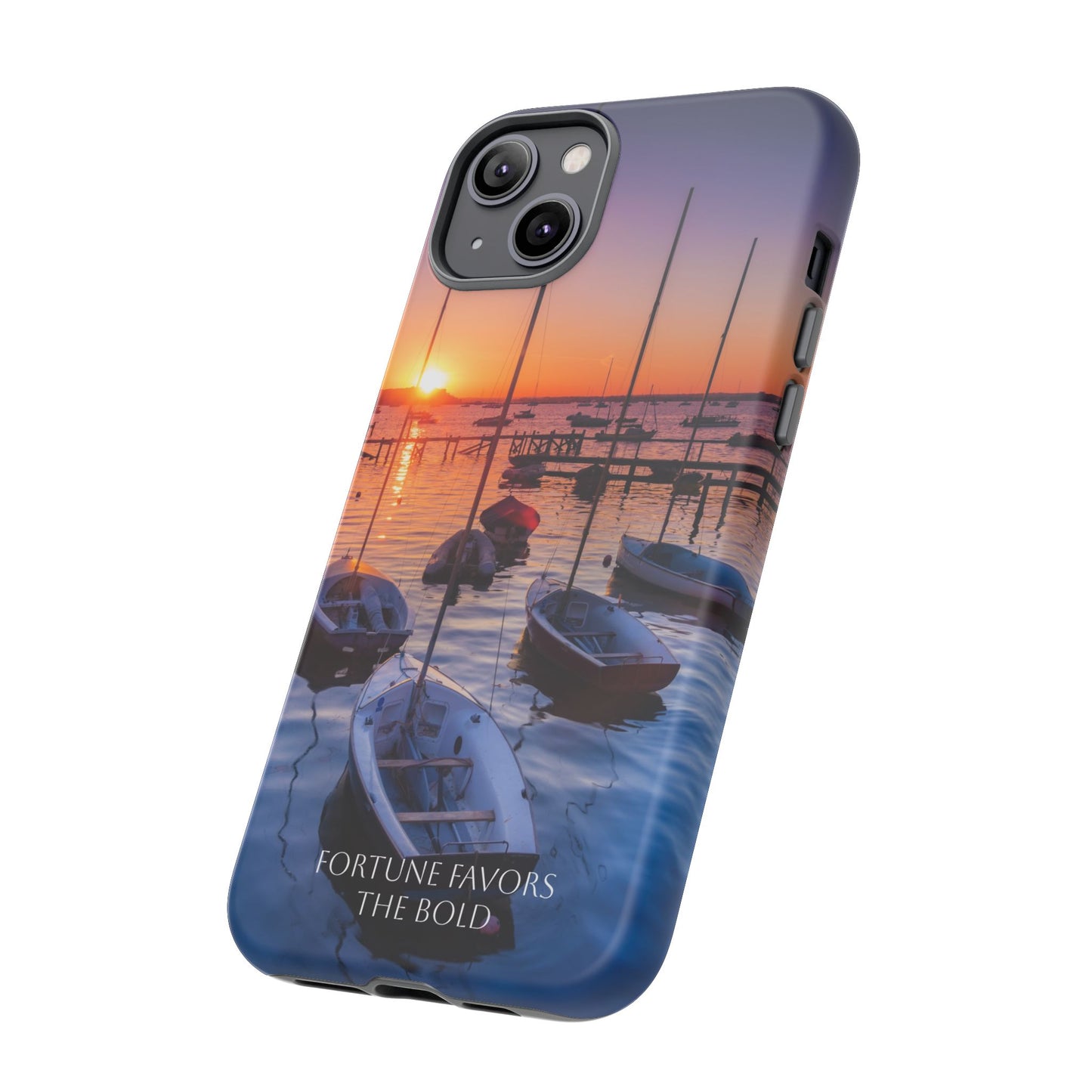 Fortune Favors the Bold: Sunset Sail Phone Case for iPhone, Samsung Galaxy and Google Pixel devices