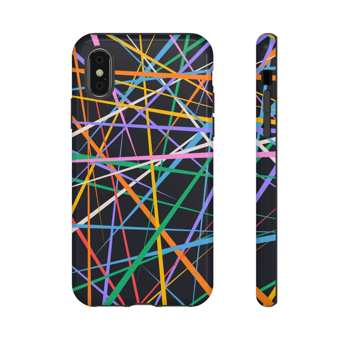 Spectrum Grid: Abstract, Intersecting Line Patterns Phone Case for iPhone, Samsung and Google Pixel devices