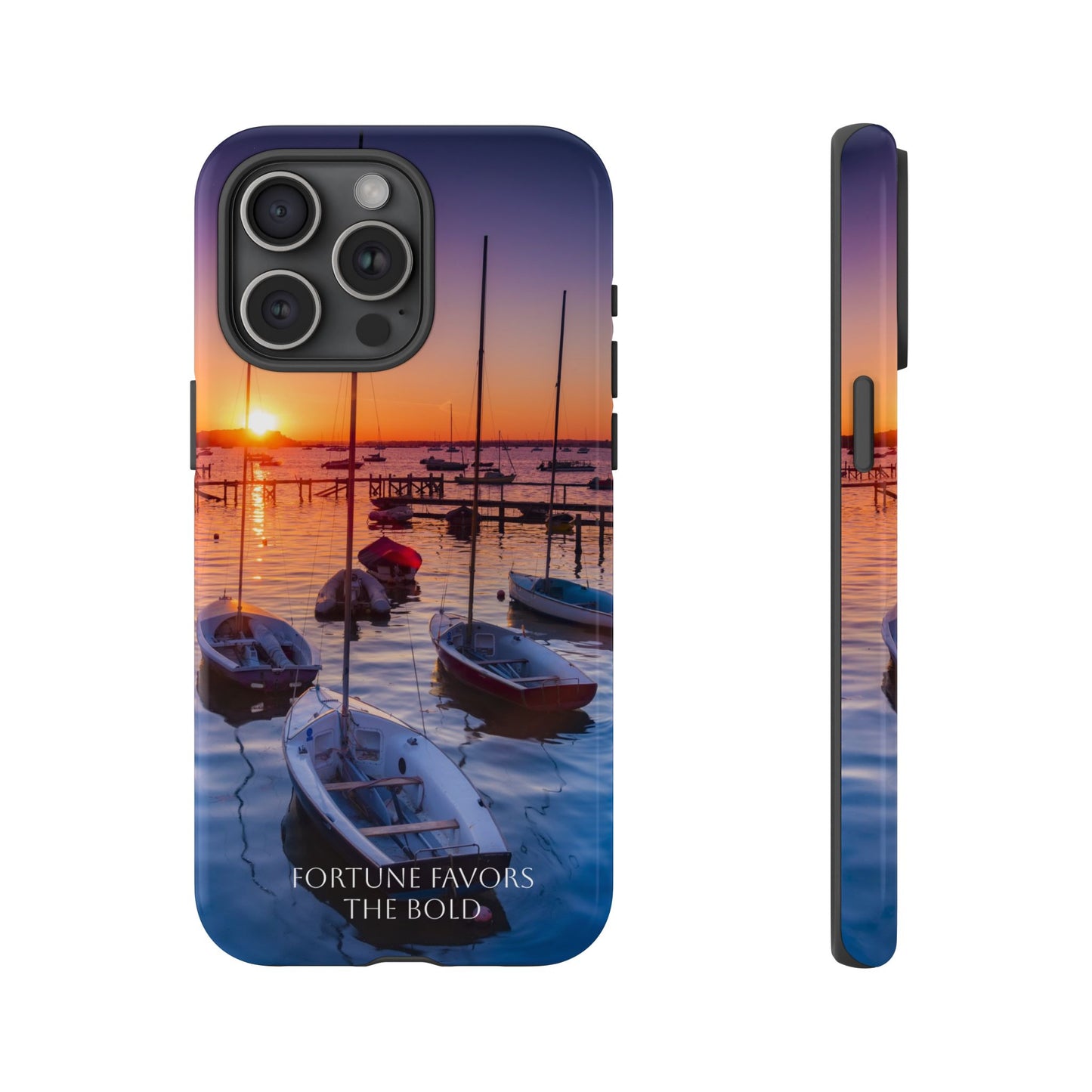 Fortune Favors the Bold: Sunset Sail Phone Case for iPhone, Samsung Galaxy and Google Pixel devices