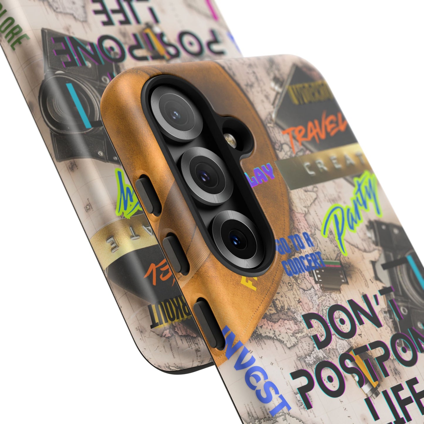 Don't Postpone Life: Motivational phone case for iPhone, Samsung Galaxy and Google Pixel devices