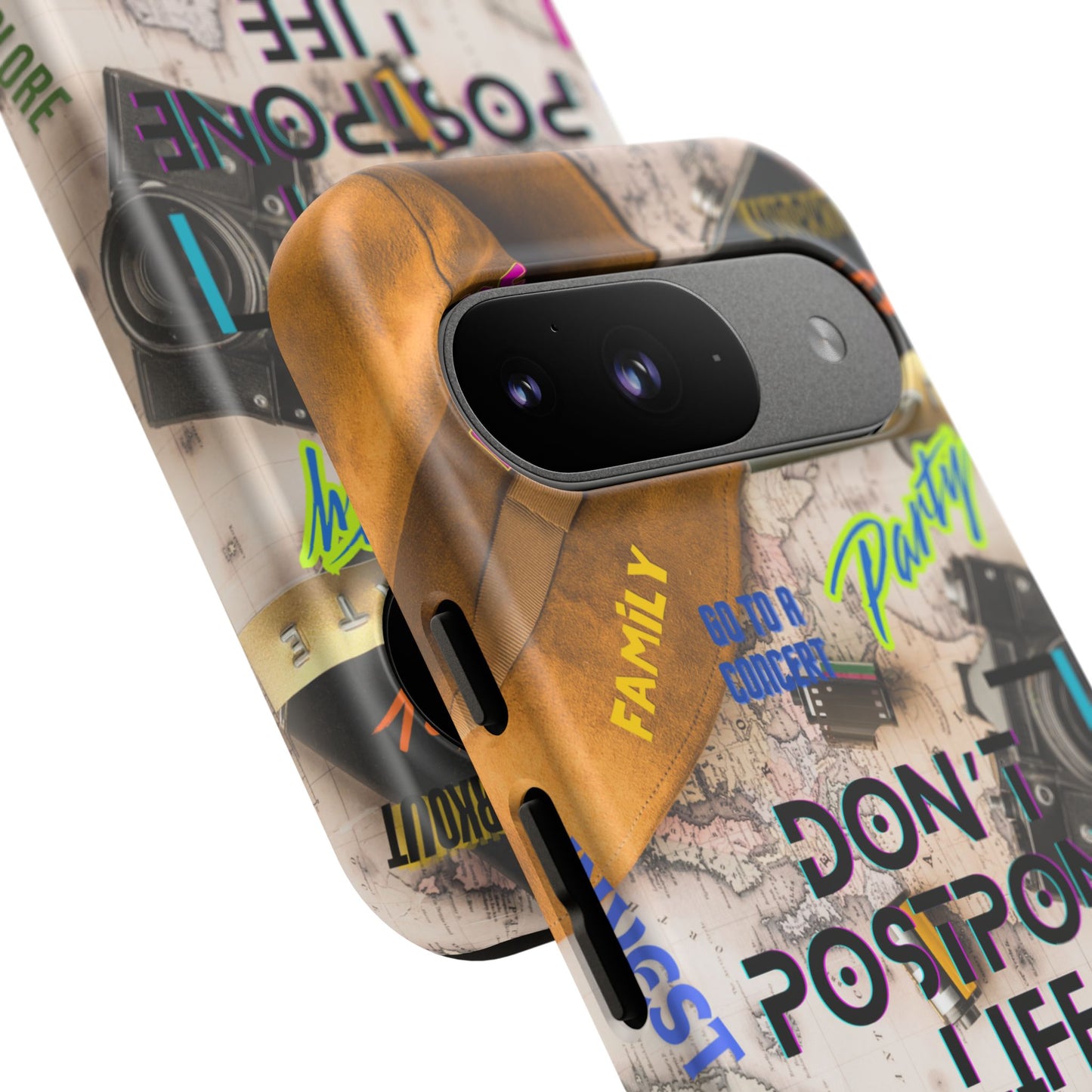 Don't Postpone Life: Motivational phone case for iPhone, Samsung Galaxy and Google Pixel devices