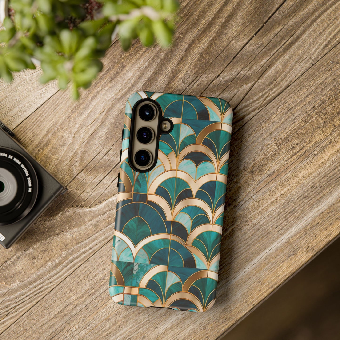 Elegant Green: Tough Case for Apple iPhone, Samsung Galaxy and Google Pixel