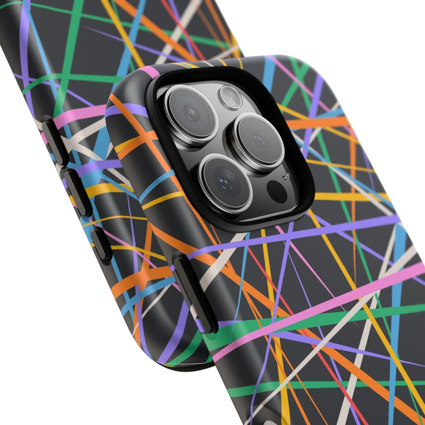 Spectrum Grid: Abstract, Intersecting Line Patterns Phone Case for iPhone, Samsung and Google Pixel devices