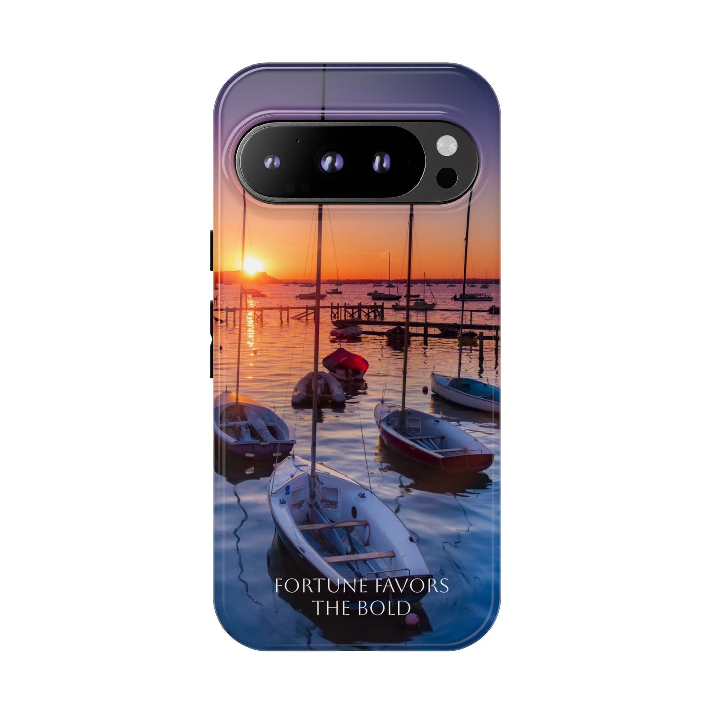 Fortune Favors the Bold: Sunset Sail Phone Case for iPhone, Samsung Galaxy and Google Pixel devices
