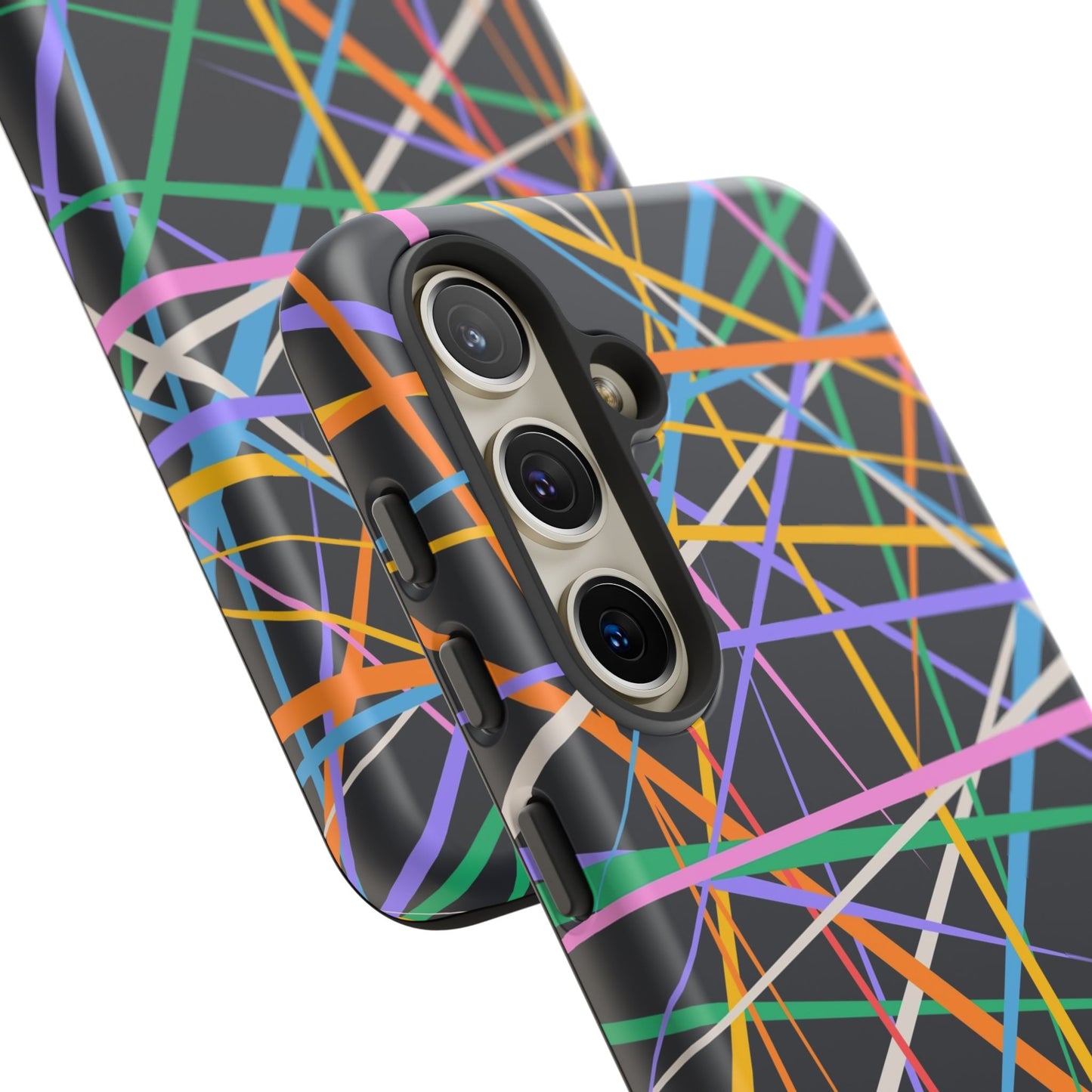 Spectrum Grid: Abstract, Intersecting Line Patterns Phone Case for iPhone, Samsung and Google Pixel devices